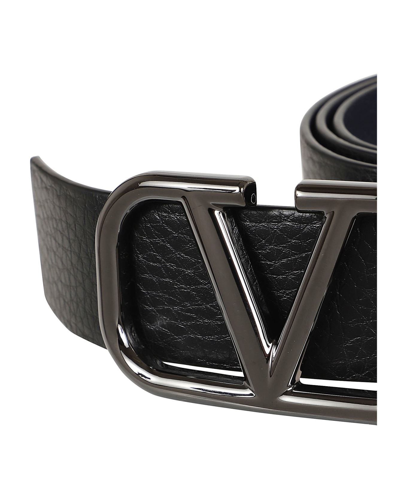 Valentino Garavani Reversible Buckle Belt H.40 Vlogo Signature - Nero Marine