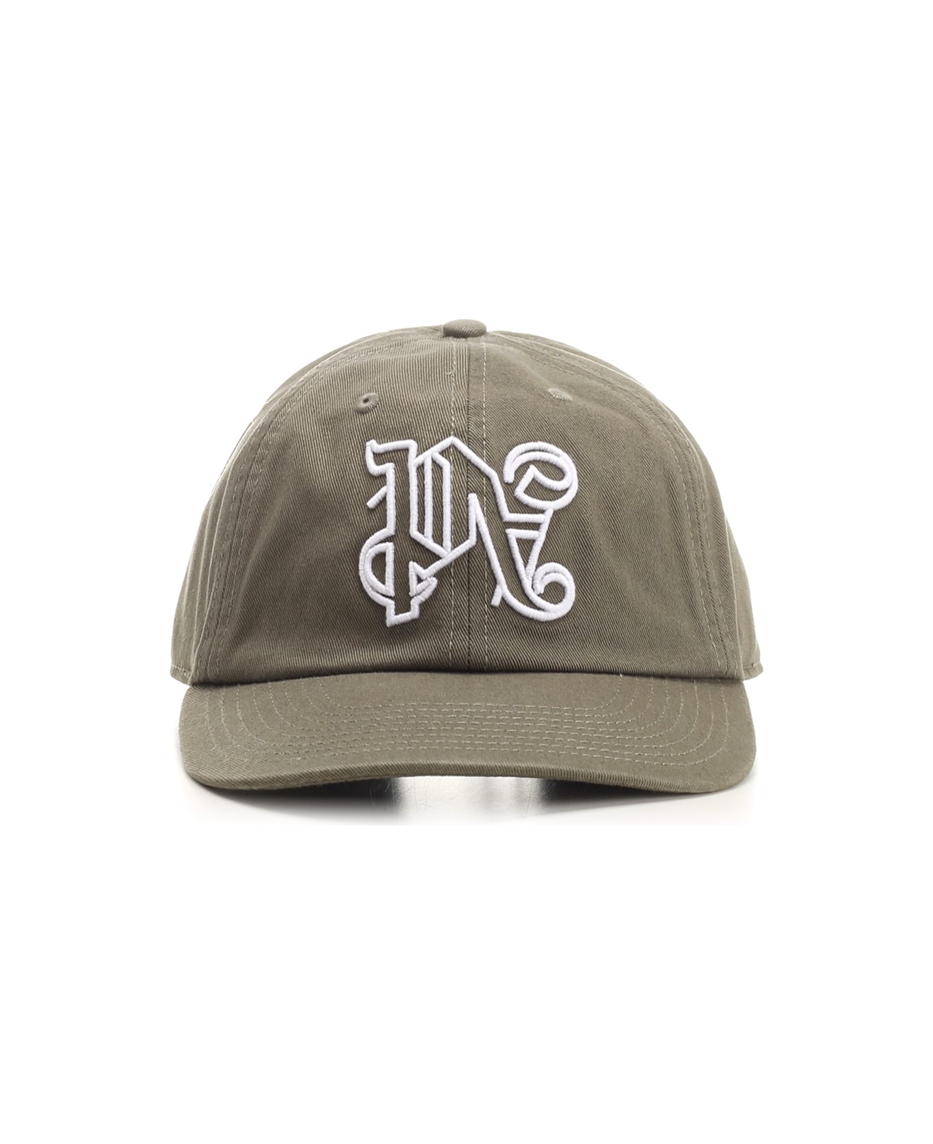 Palm Angels Monogram Baseball Cap - Military white 帽子