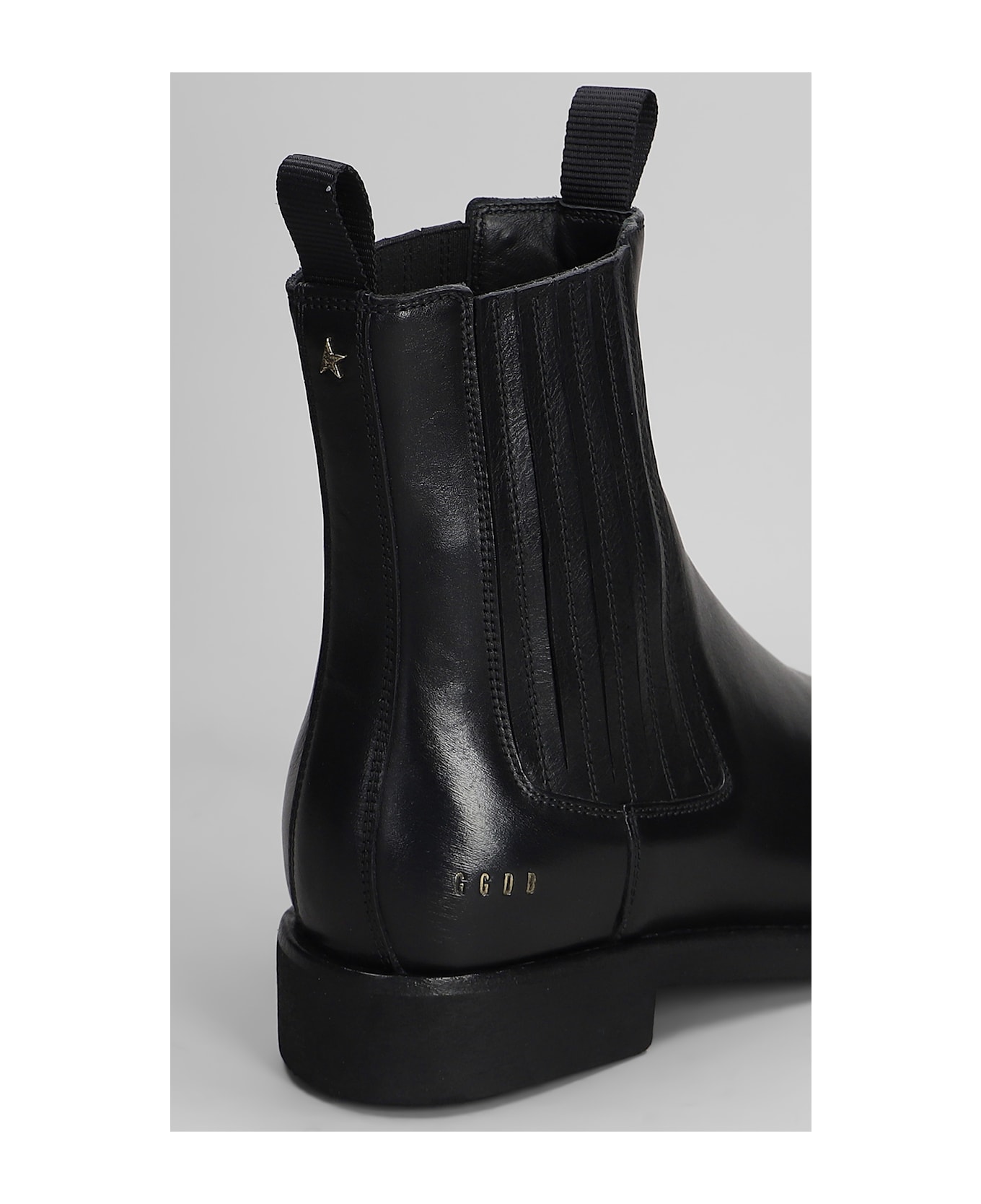 Golden Goose Chelsea Combat Boots In Black Leather - black