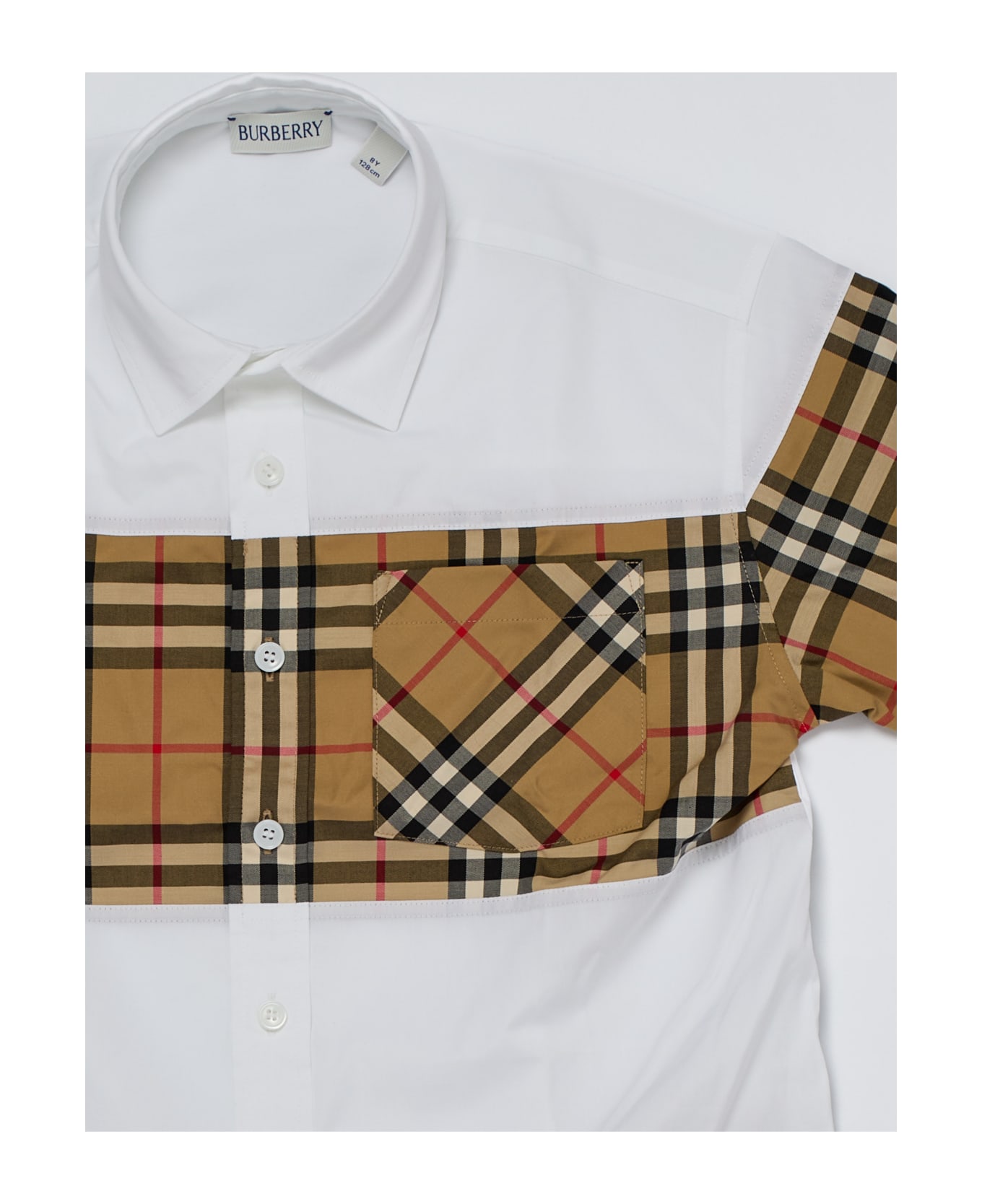Burberry Devon Shirt Shirt - BIANCO-CHECK BEIGE