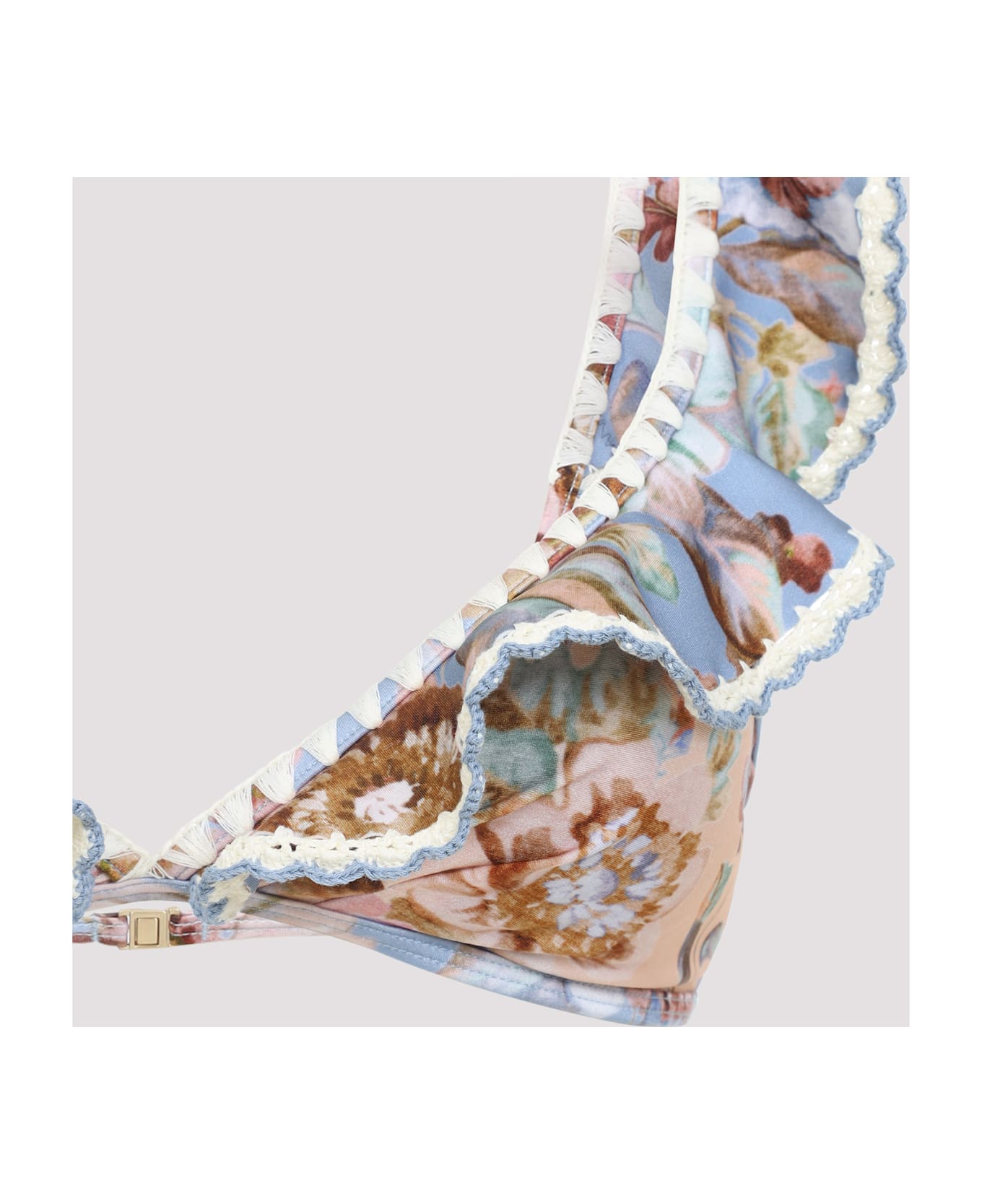 Zimmermann Awaken Crochet Tri Bikini Top - Spliced Print