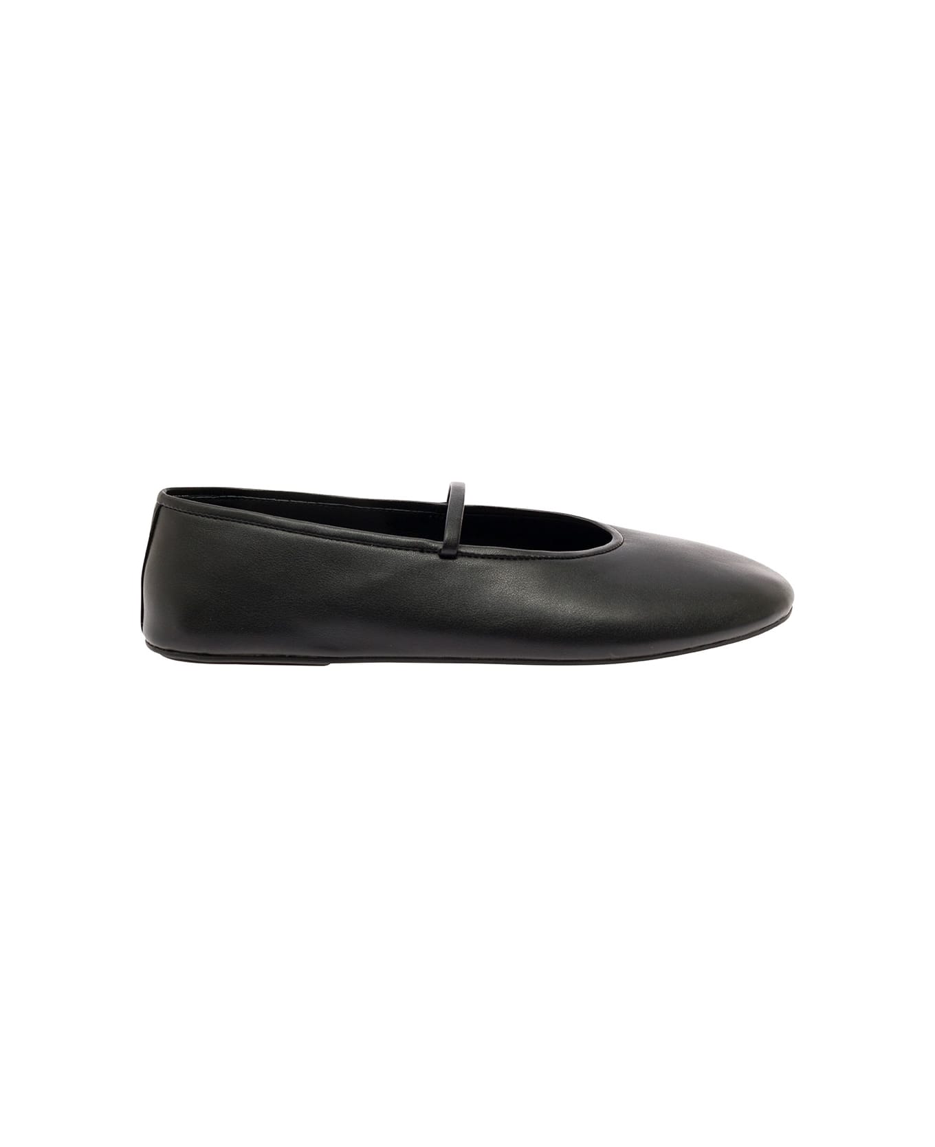 Jeffrey Campbell Black Ballet Flats With Almond Toe In Eco Leather Woman - Black フラットシューズ