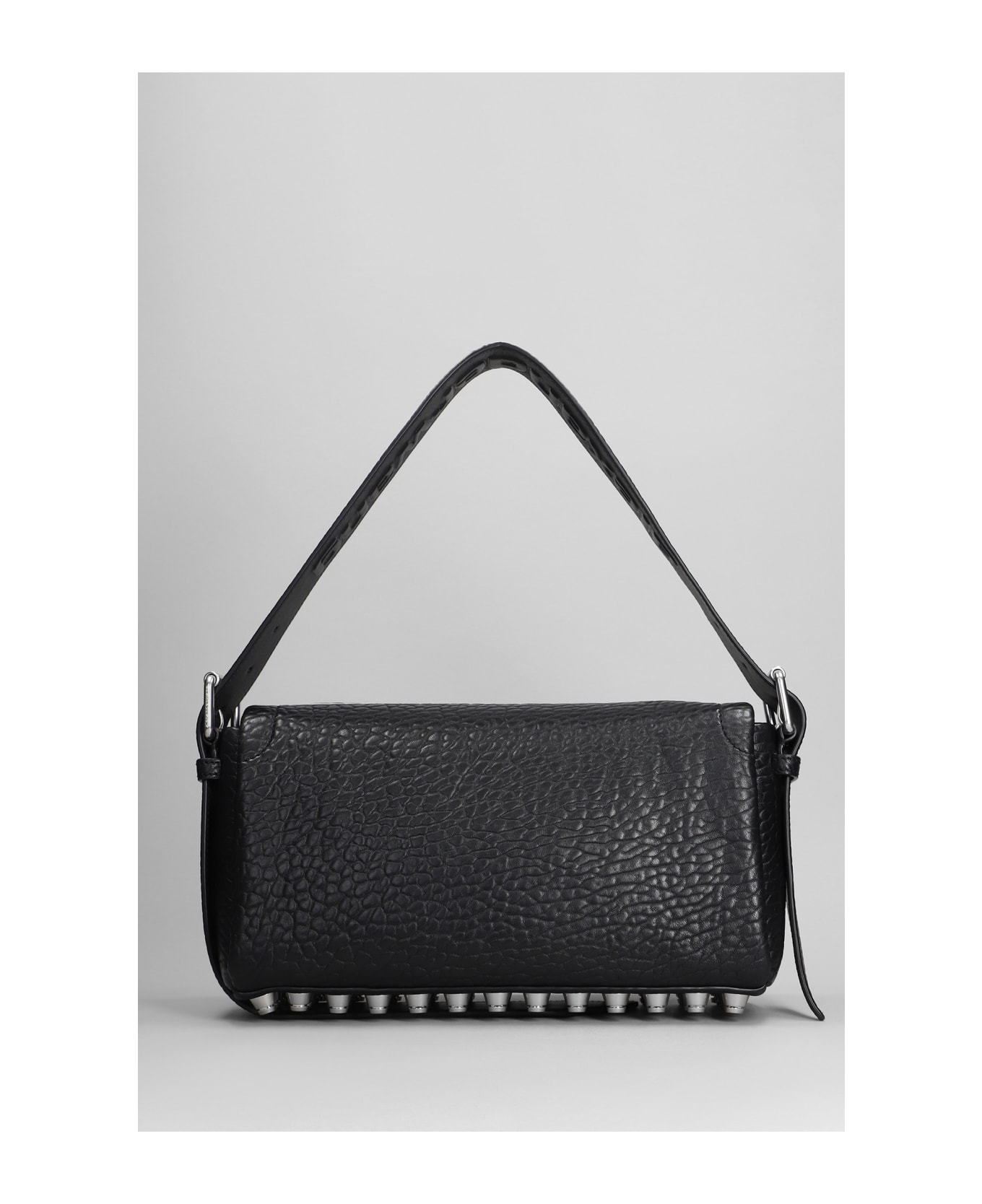 Alexander Wang Medium Flap Shoulder Bag In Black Leather - Black