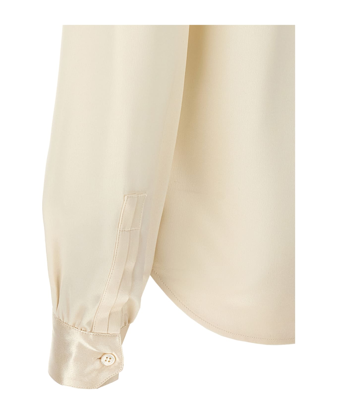 Saint Laurent Lavalliere Silk Shirt - White