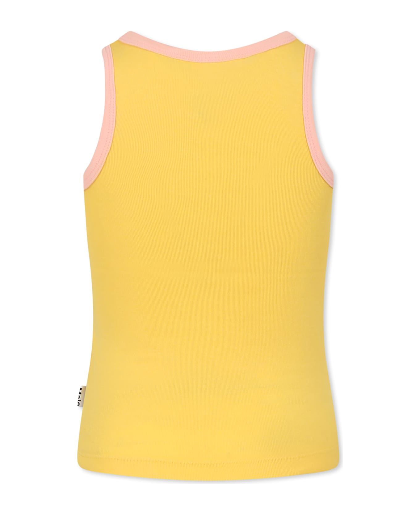 Molo Yellow Tank Top For Girl With Strawberry Print - Yellow