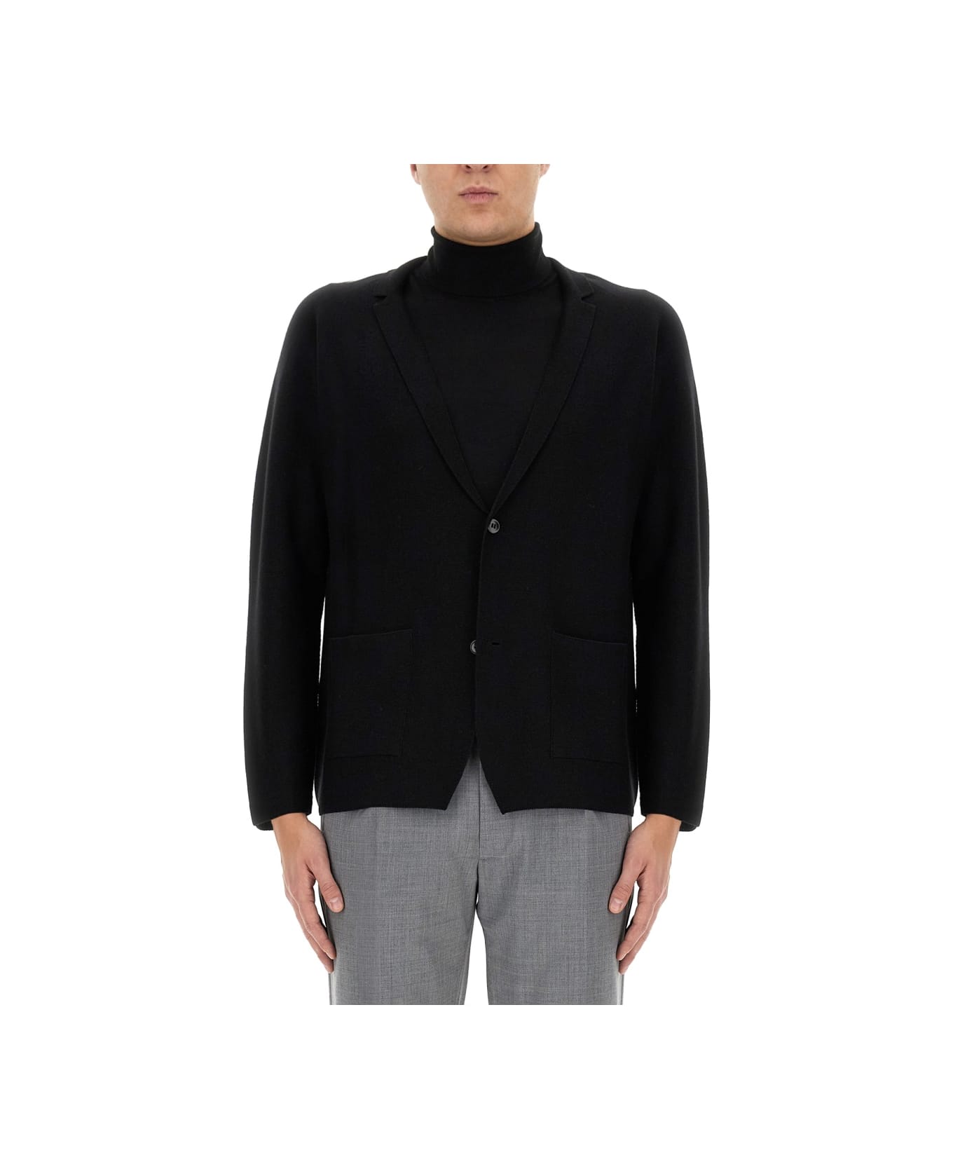Lardini Knitted Jacket - BLACK ブレザー