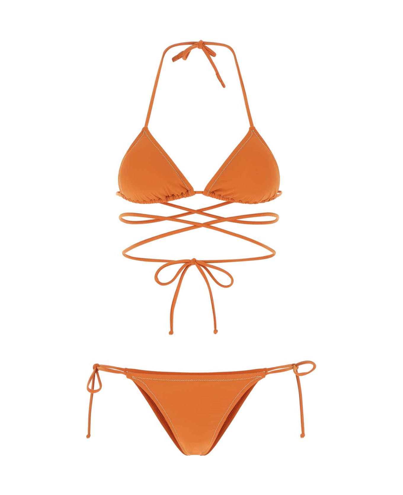 Reina Olga Orange Stretch Nylon Miami Bikini - BRICK