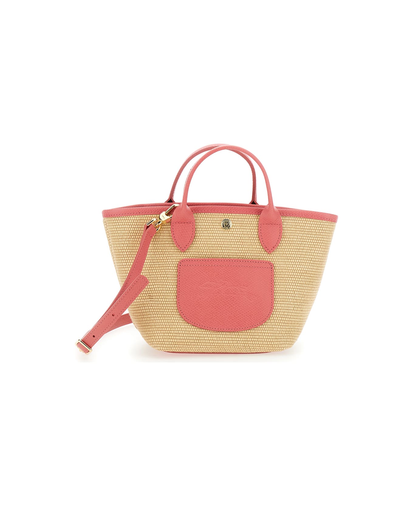 Longchamp 'le Pliage Xs' Pink Handbag With Logo Embossed On The Front In Fabric And Leather Blend Woman - BLUSH