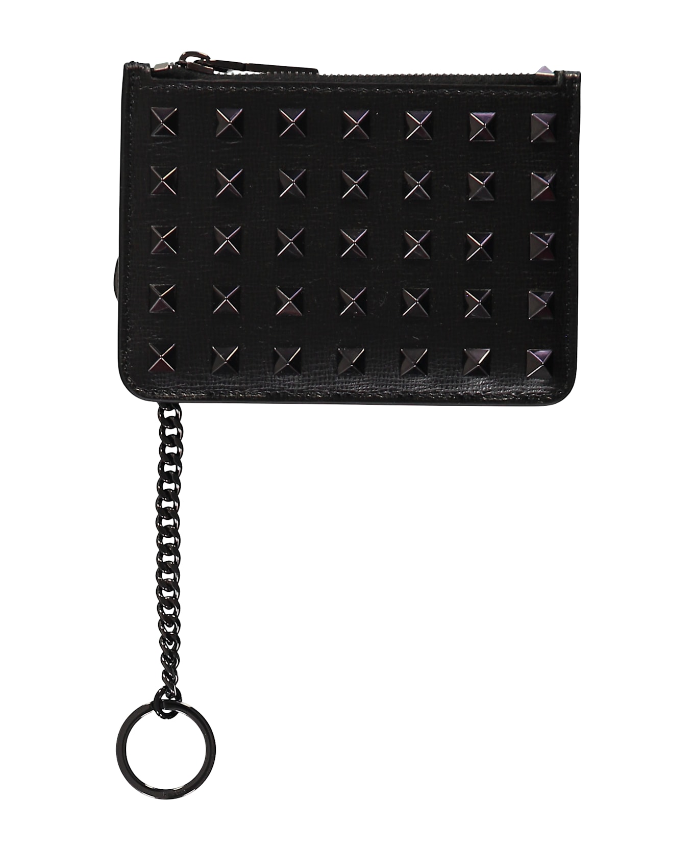 Valentino Garavani Leather Card Holder - black