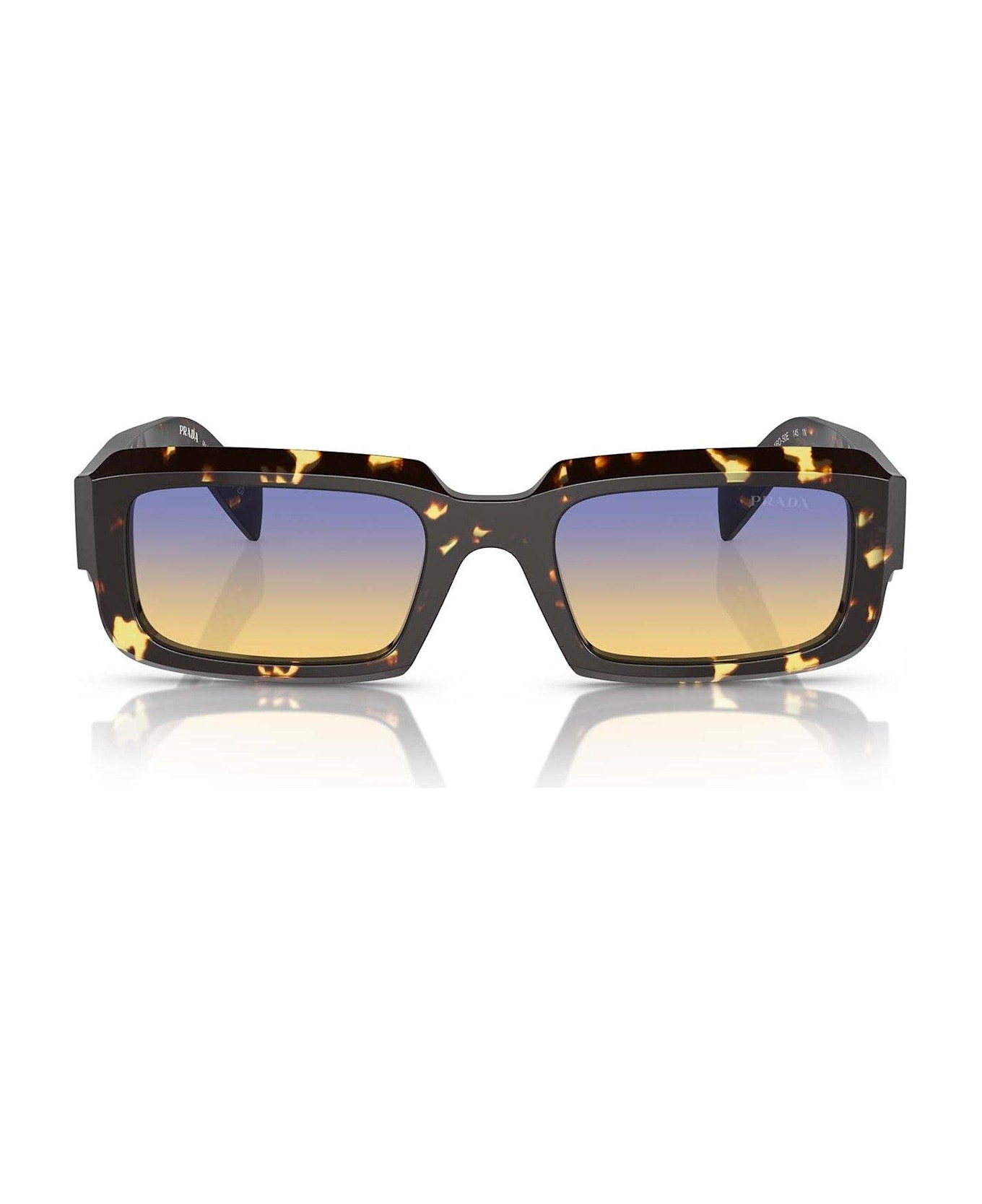 Prada Eyewear Rectangular Frame Sunglasses Sunglasses - 16O50E Black Malt Tortoise