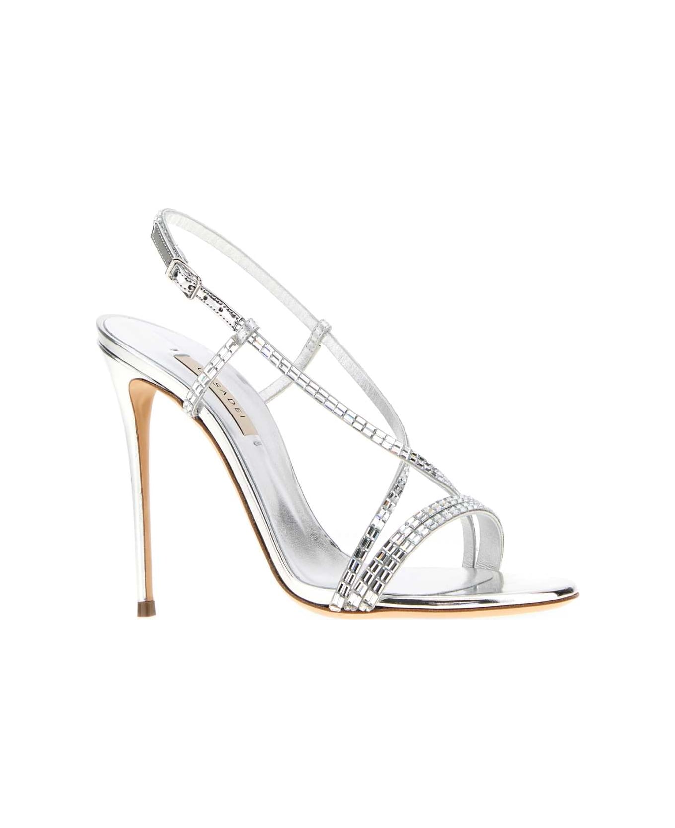 Casadei Embellished Fabric Starsway Sandals - ARGENTO