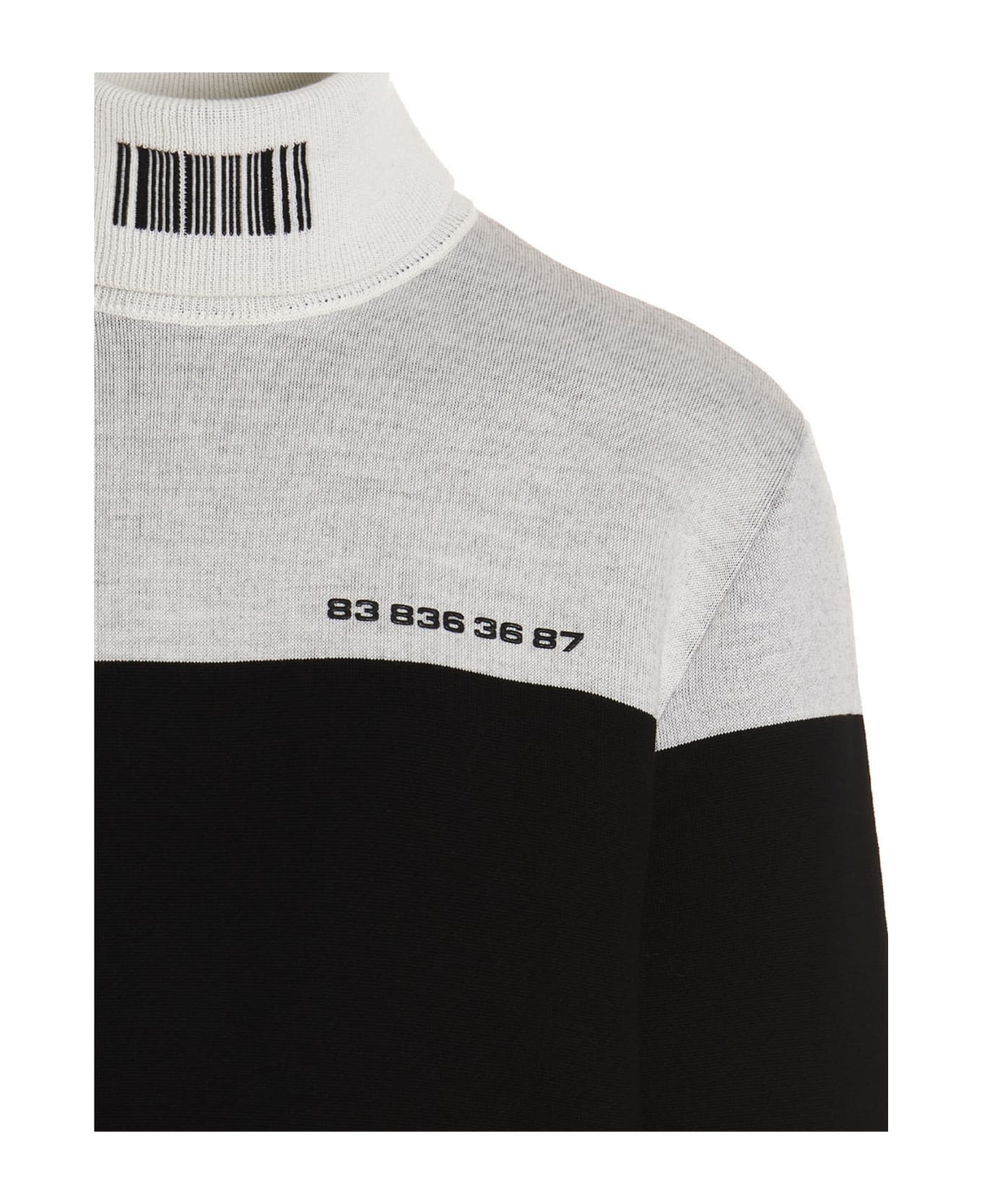 VTMNTS 'numbered Colorblock' Sweater - White Black