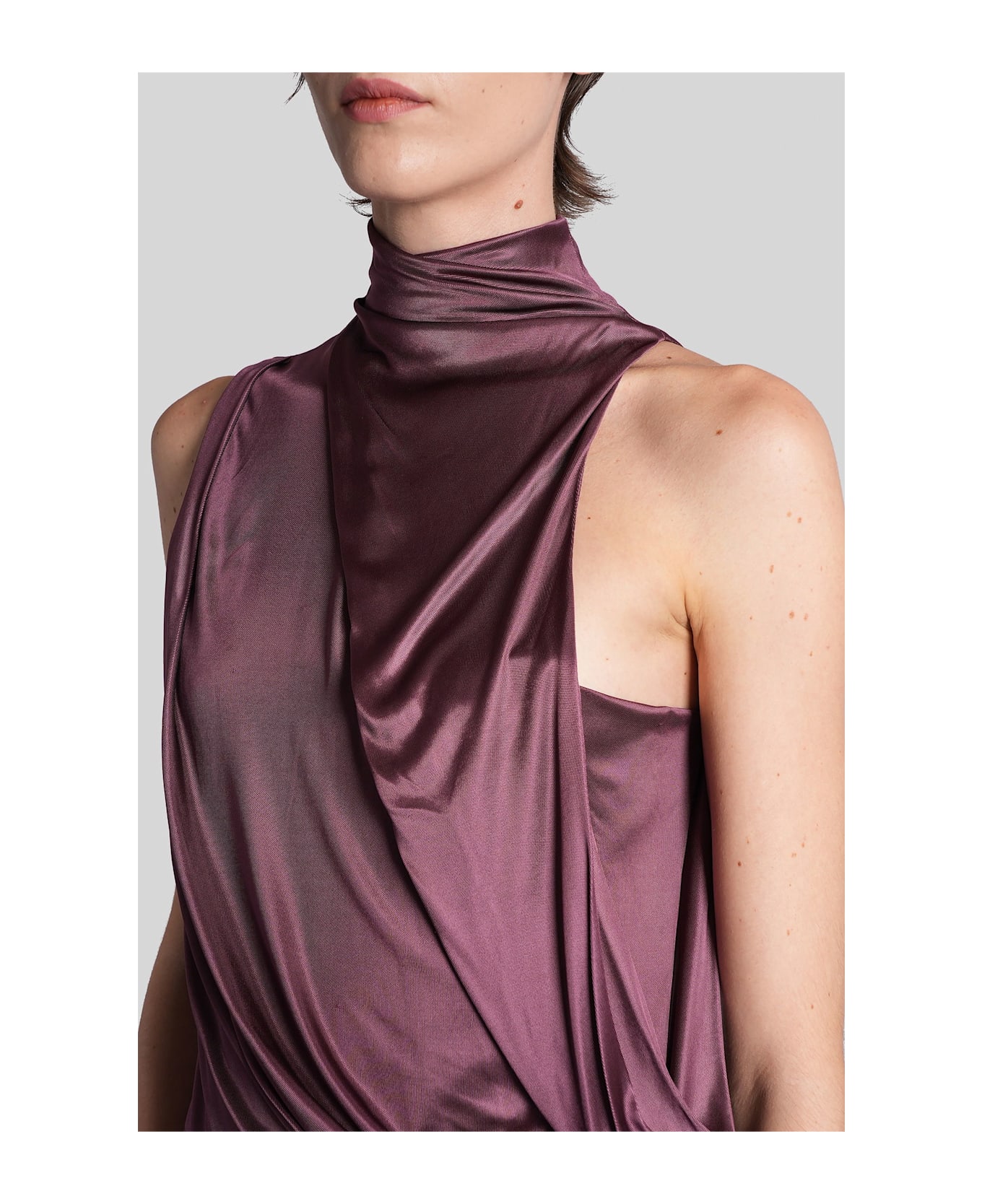 Balmain Long Dress In Viola Viscose - Viola