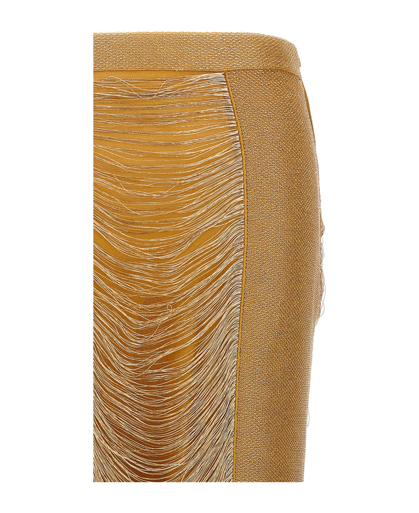 Alexander McQueen Armor Stitch Skirt - Gold