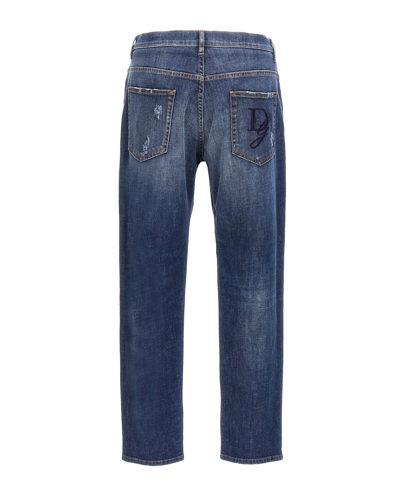 Dolce 
Gabbana Logo Embroidery Jeans - Blue
