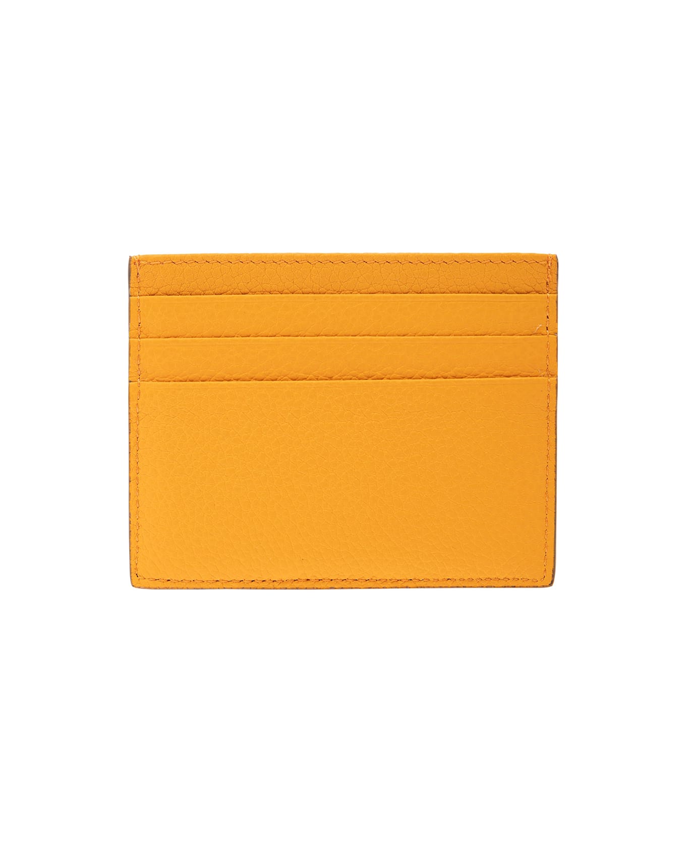 Fendi Black Card-holder With Metal Logo In Relief In Leather Man - Yellow