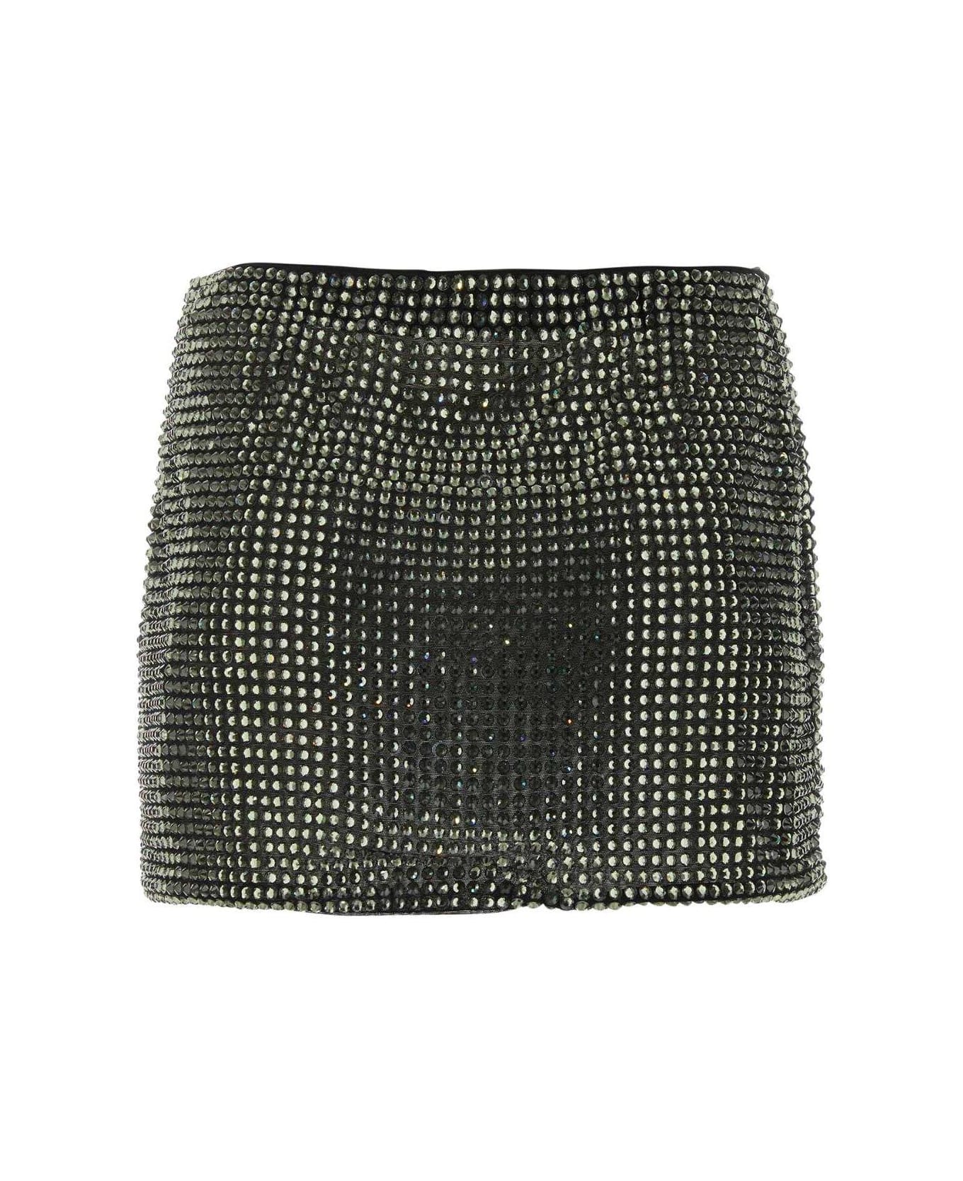 Giuseppe di Morabito Embellished Slit Detailed Mini Skirt - Black スカート