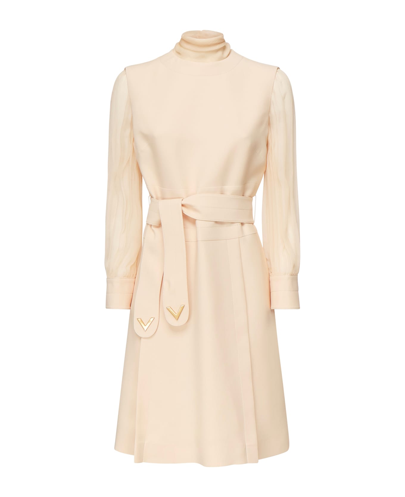 Valentino Garavani Short Crepe Couture Dress - Beige