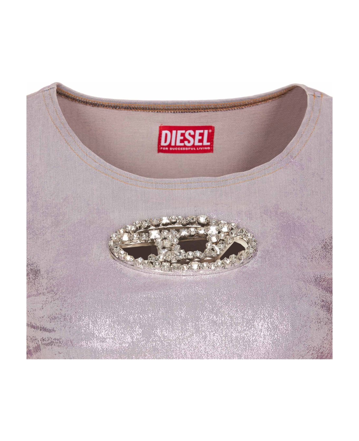 Diesel De-top1- Fse Crystal Logo Top - Pink