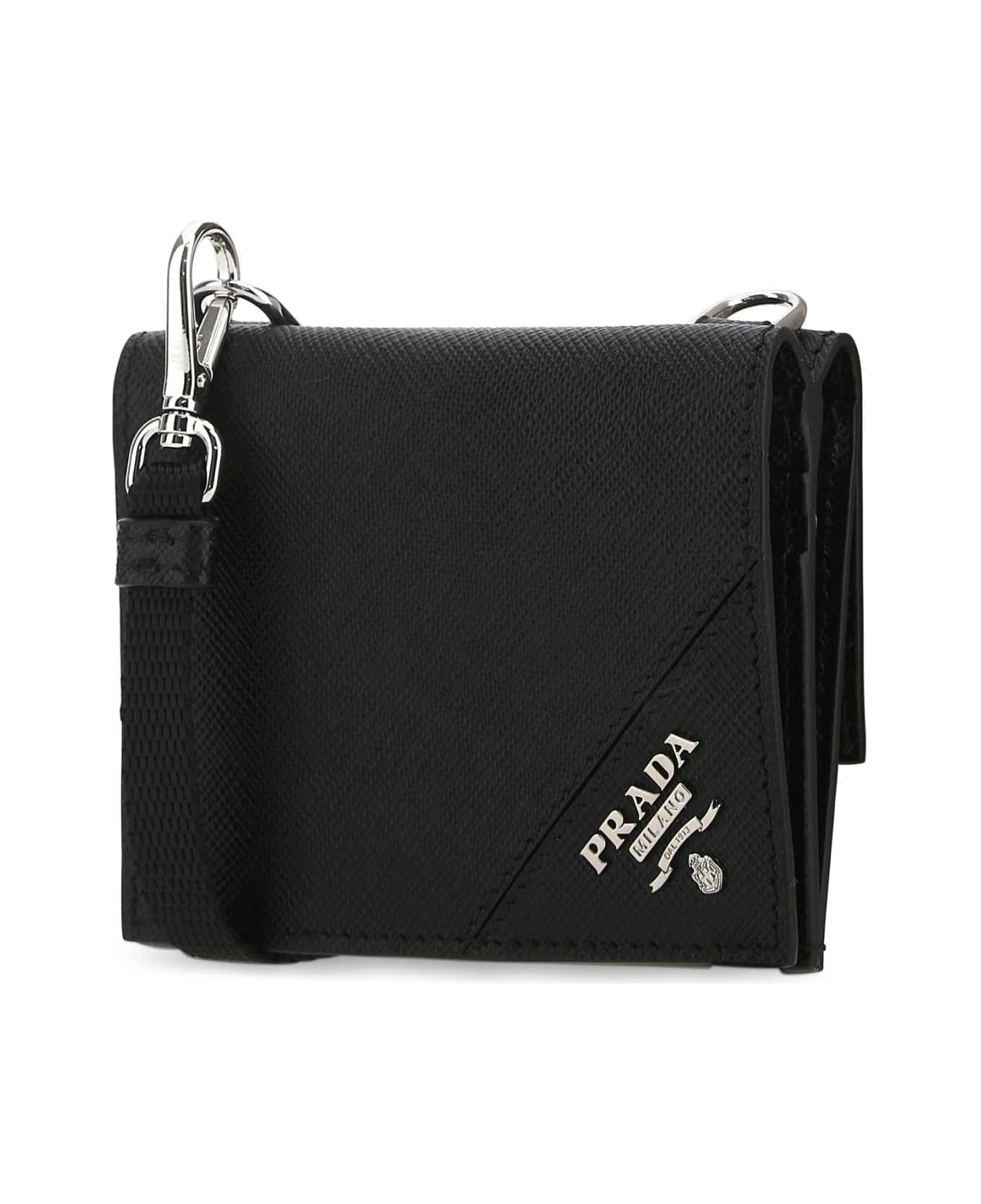 Prada Black Leather Cardholder - F0002 財布