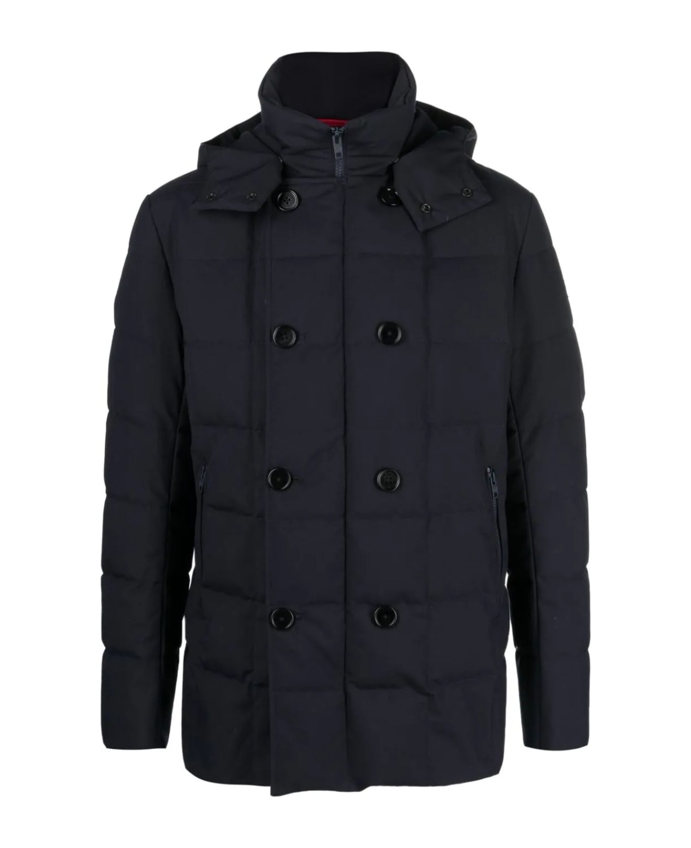 Fay Navy Blue Duck Feather Padded Jacket - Blu navy コート