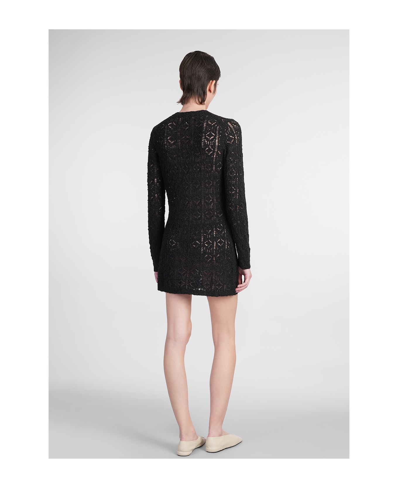 Loulou Studio Evan Mini Dress In Black Cotton - black