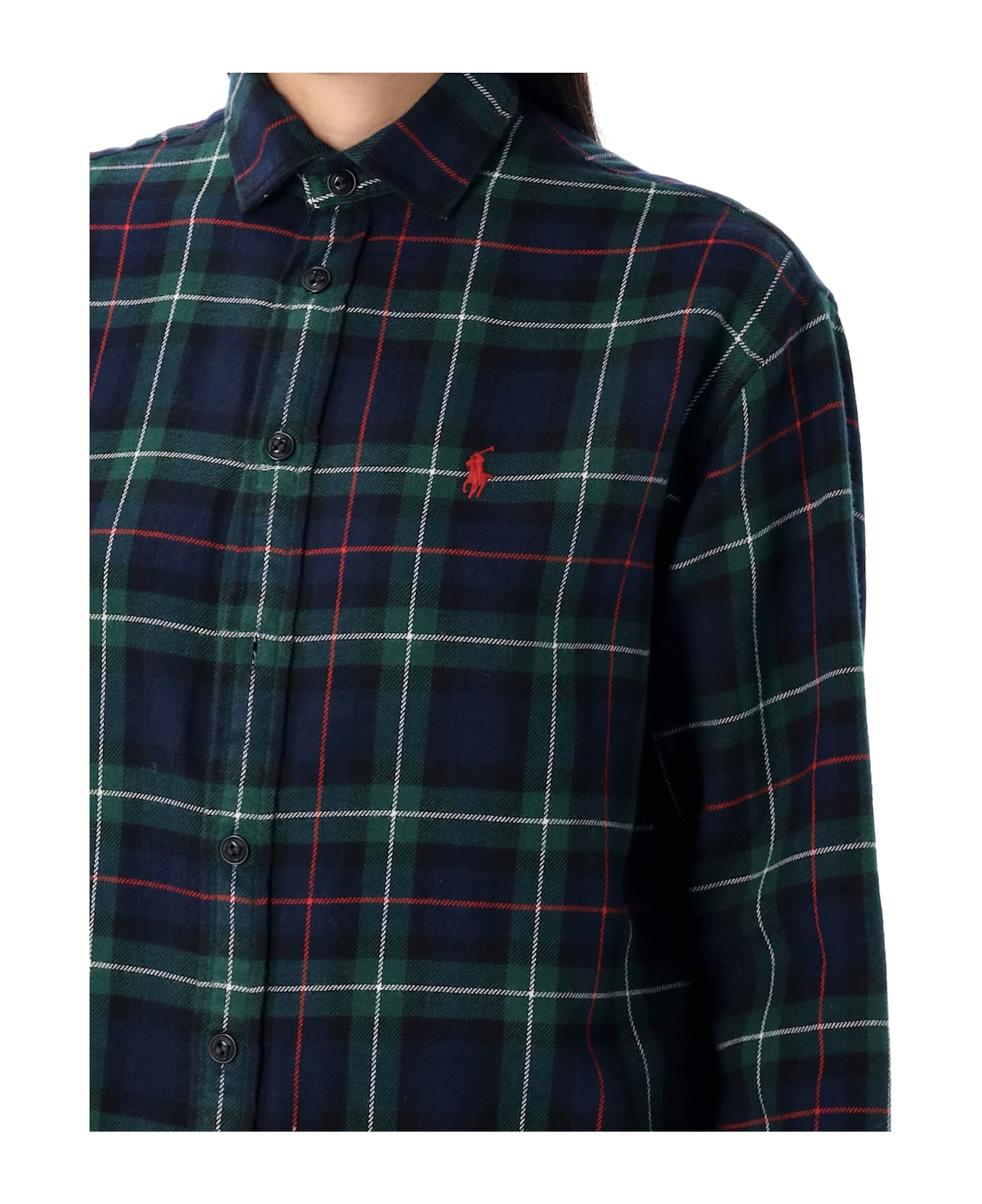 Polo Ralph Lauren Relaxed Fit Plaid Cotton Shirt - GREEN CHECK