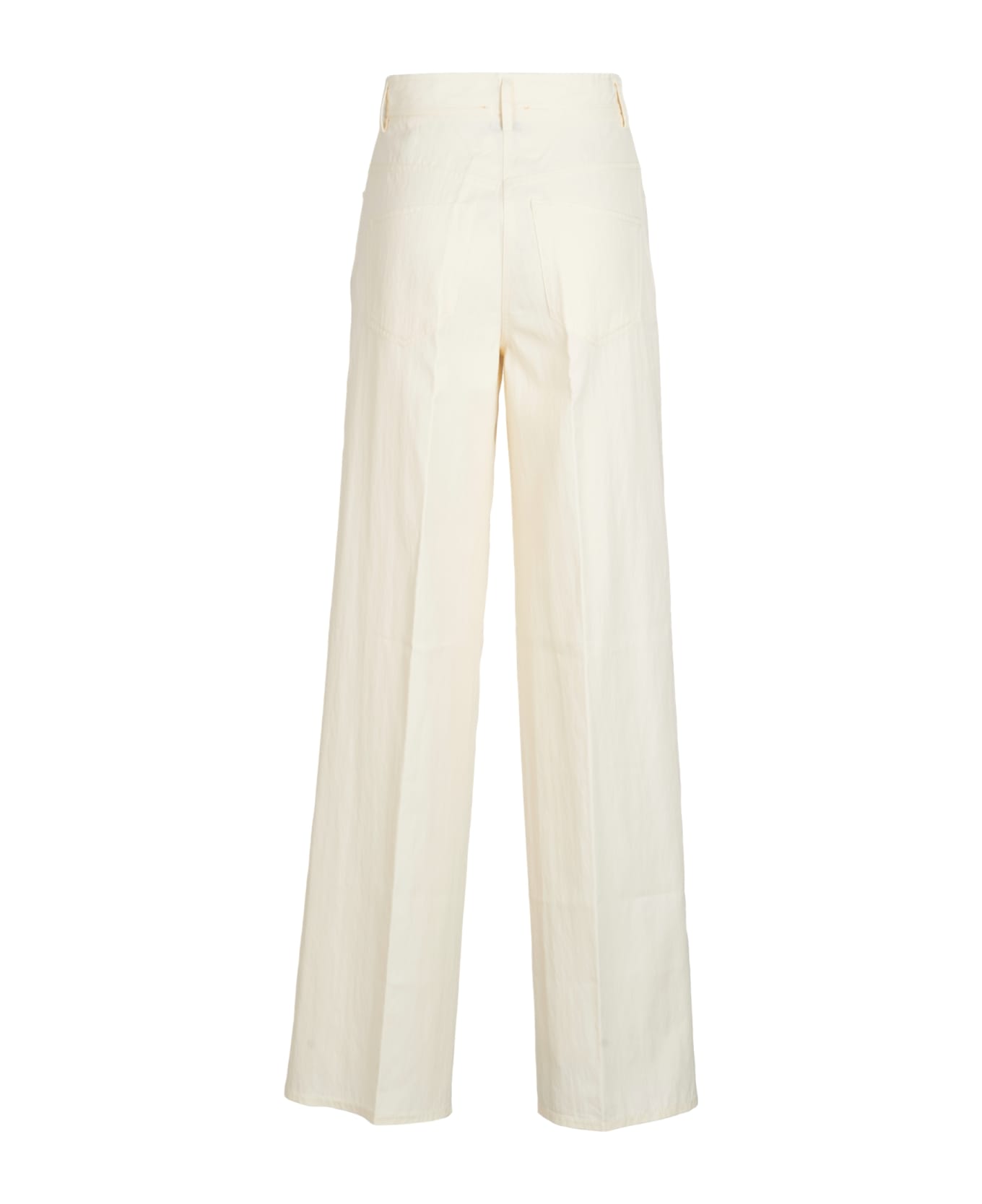 Forte_Forte Straight Buttoned Trousers - Ivory