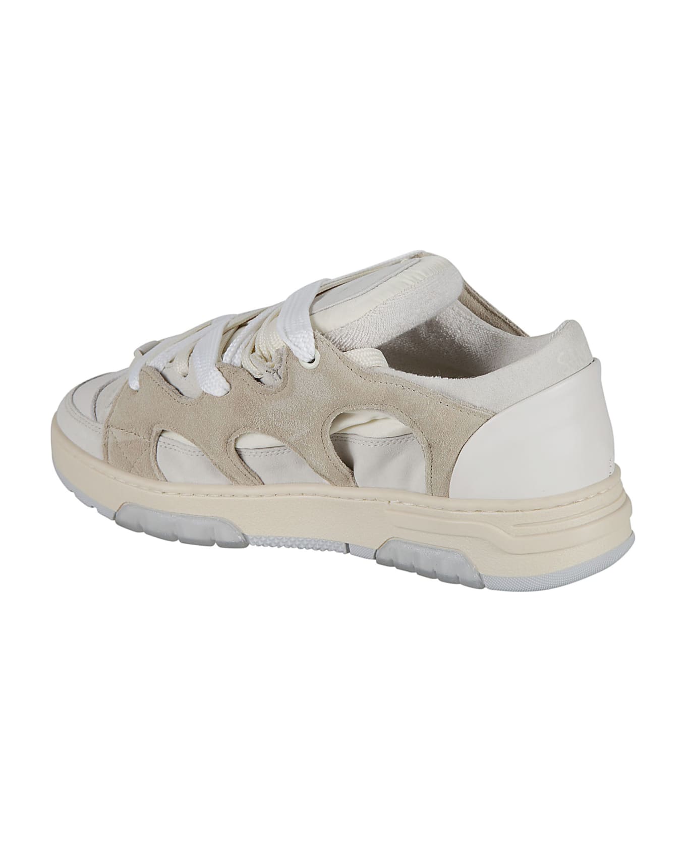 Paura Velvet Logo Sneakers - Cream Off White