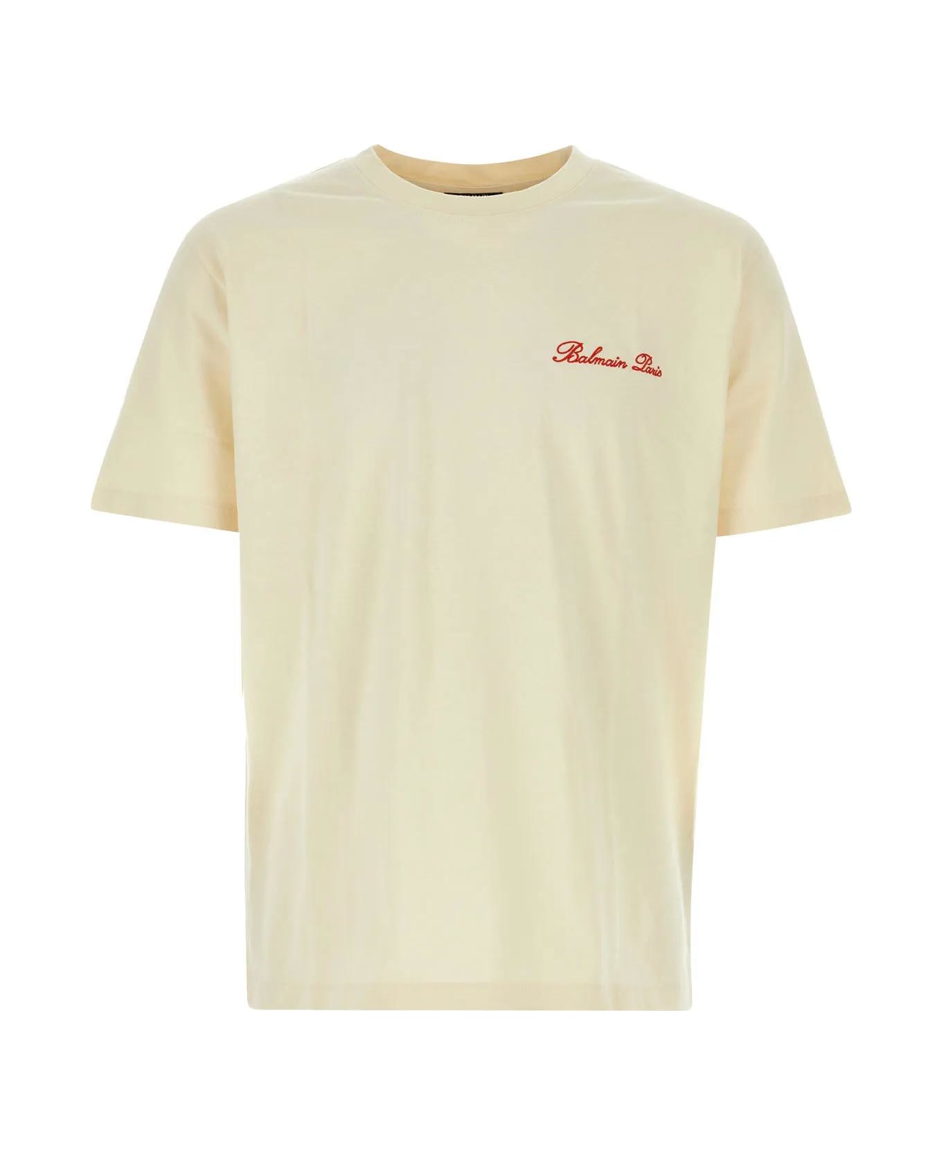 Balmain Sand Cotton T-shirt - WHITE