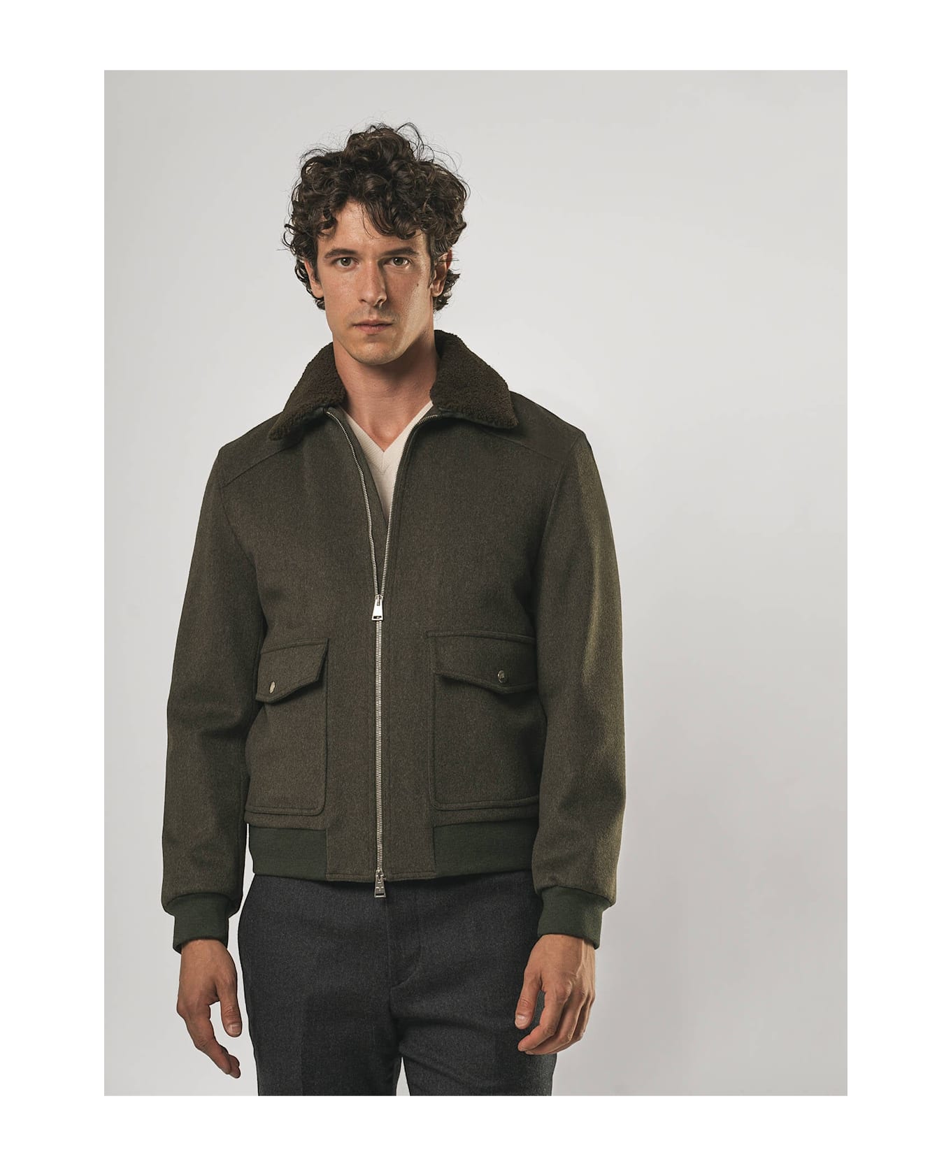 Larusmiani Aviator Jacket Transatlantic Jacket - Olive
