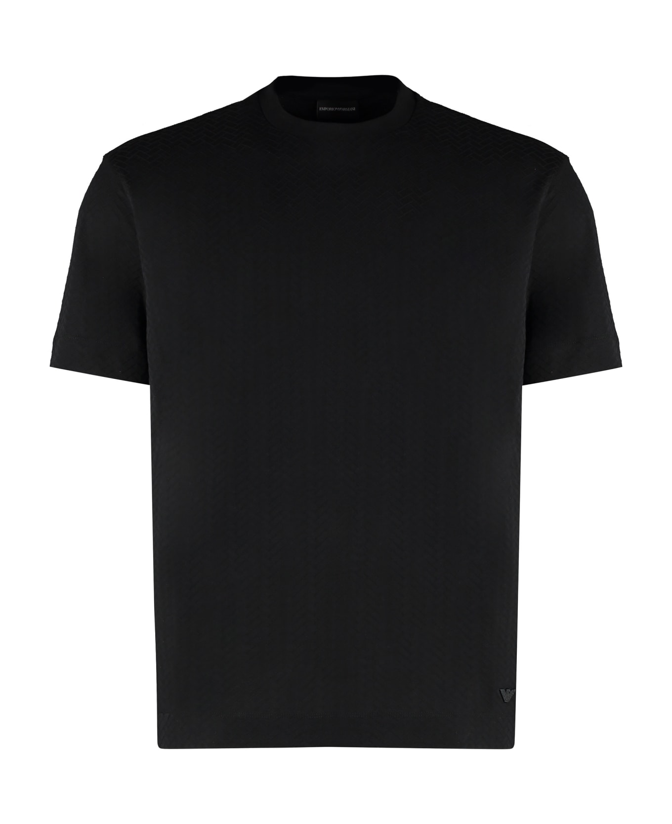 Emporio Armani Cotton Crew-neck T-shirt - black シャツ