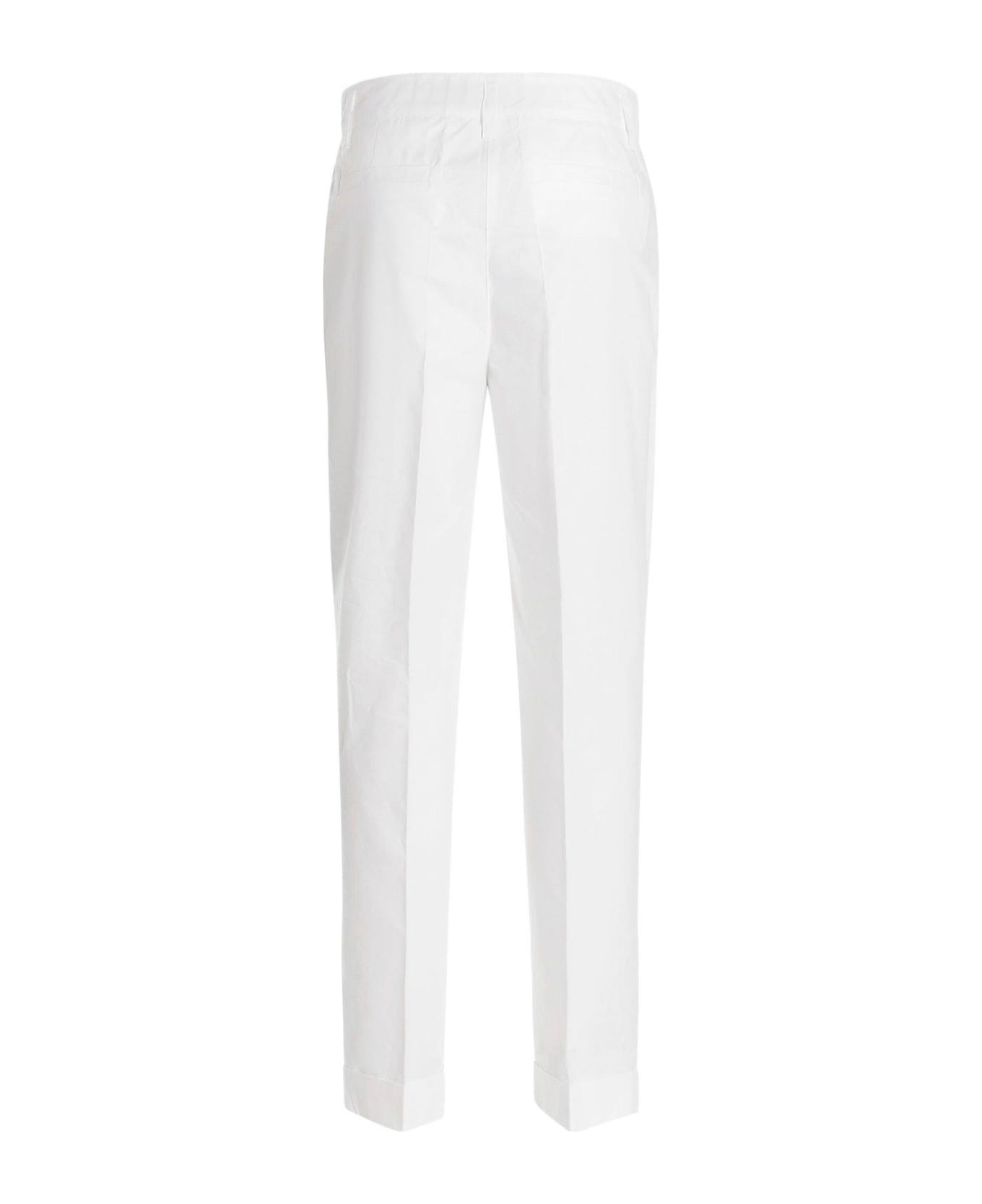 Parosh Slim Fit Trousers - White ボトムス