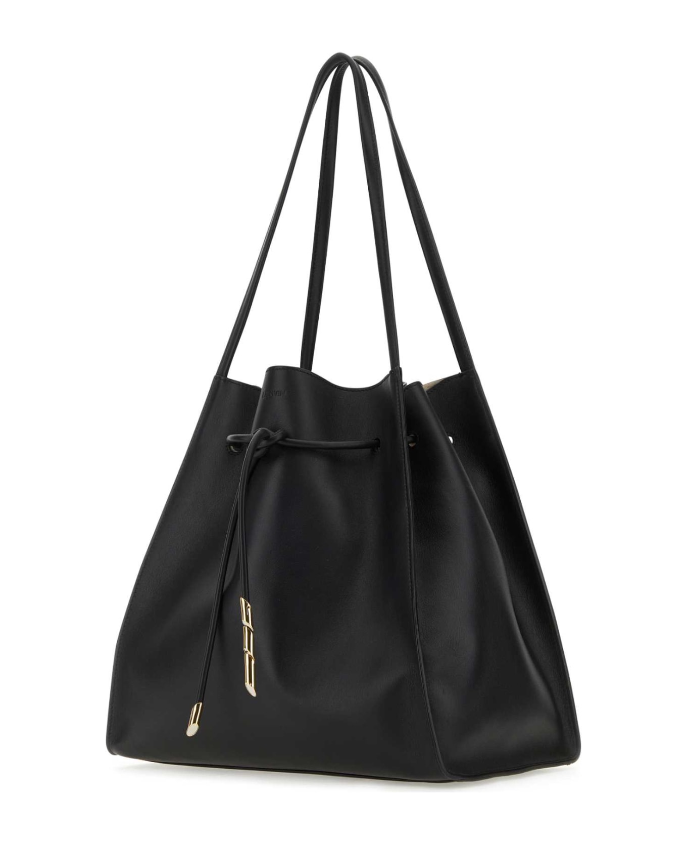 Lanvin Black Leather Sequence Shopping Bag - Black トートバッグ