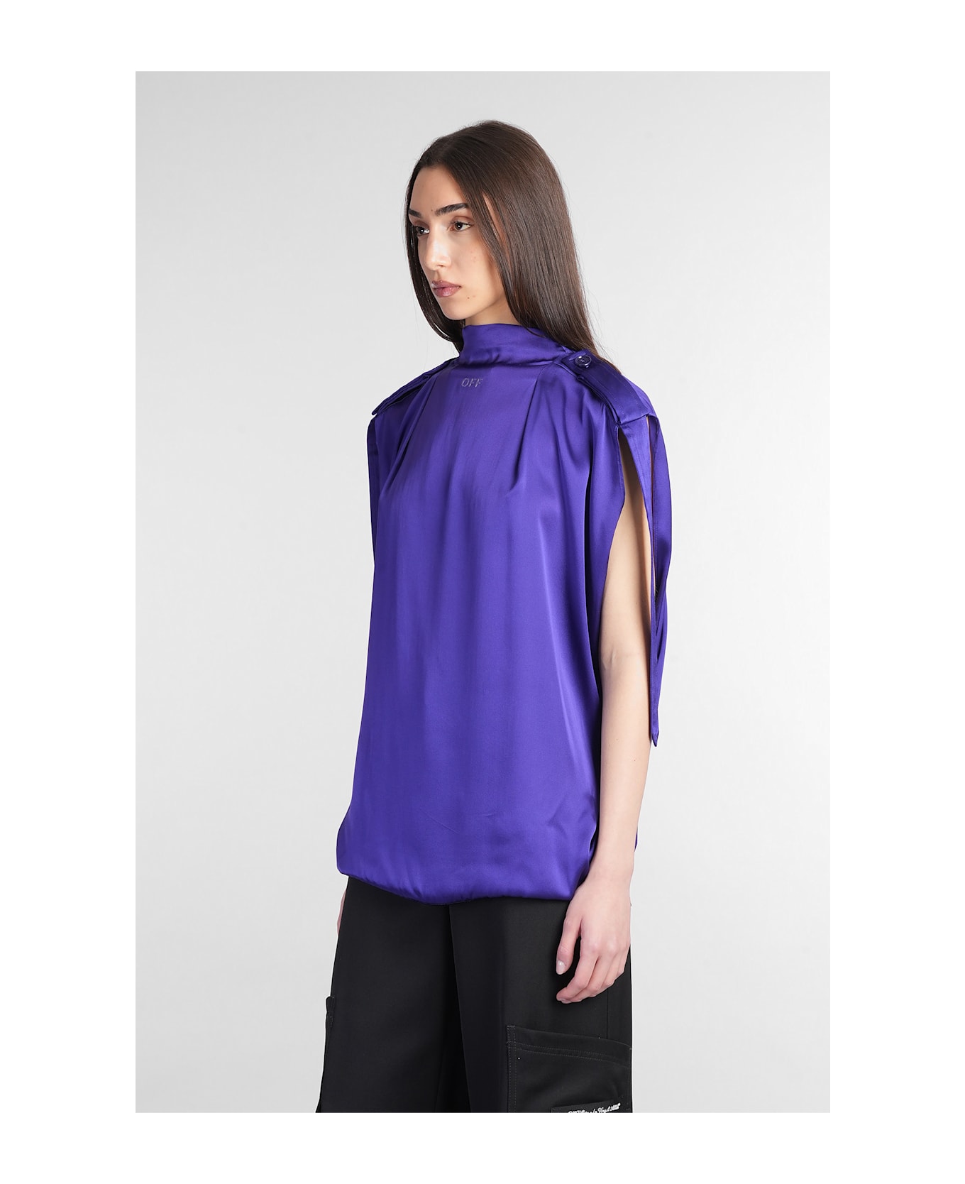 Off-White Topwear In Viola Acetate - Viola