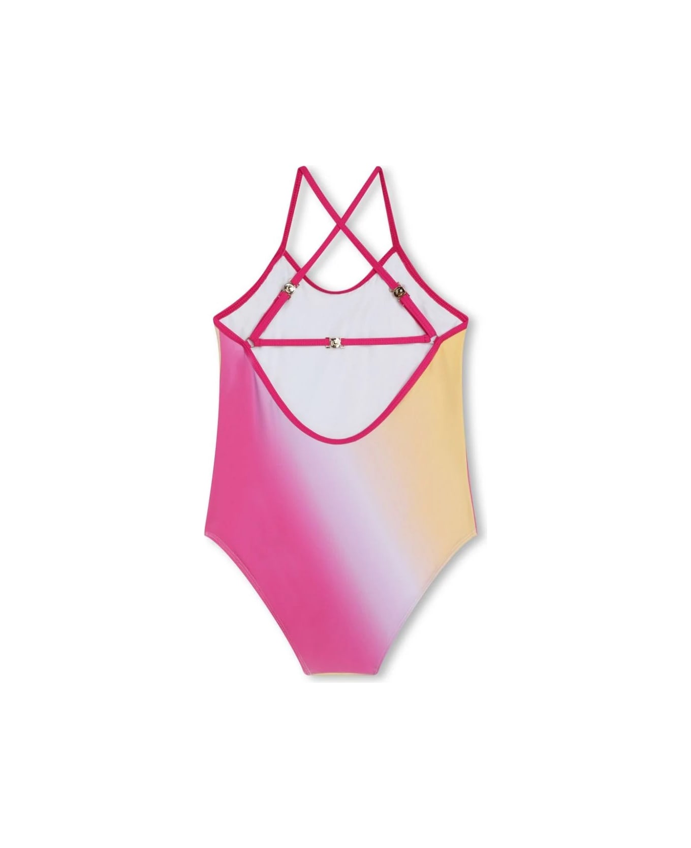 Chloé Ombé One-piece Swimwear With Logo Print - Multicolour