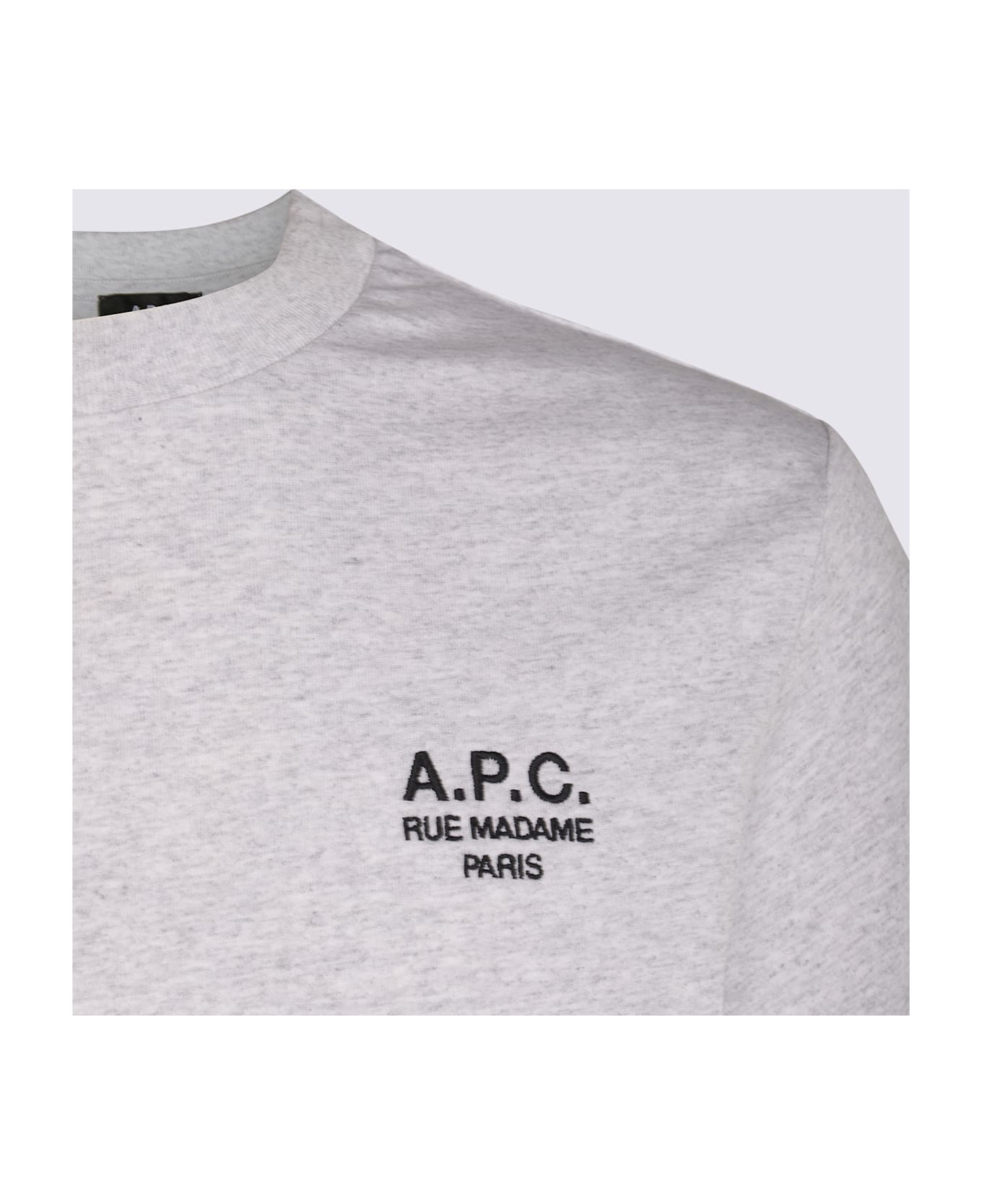 A.P.C. Light Grey Cotton T-shirt - HEATHERED
GREY/BLACK