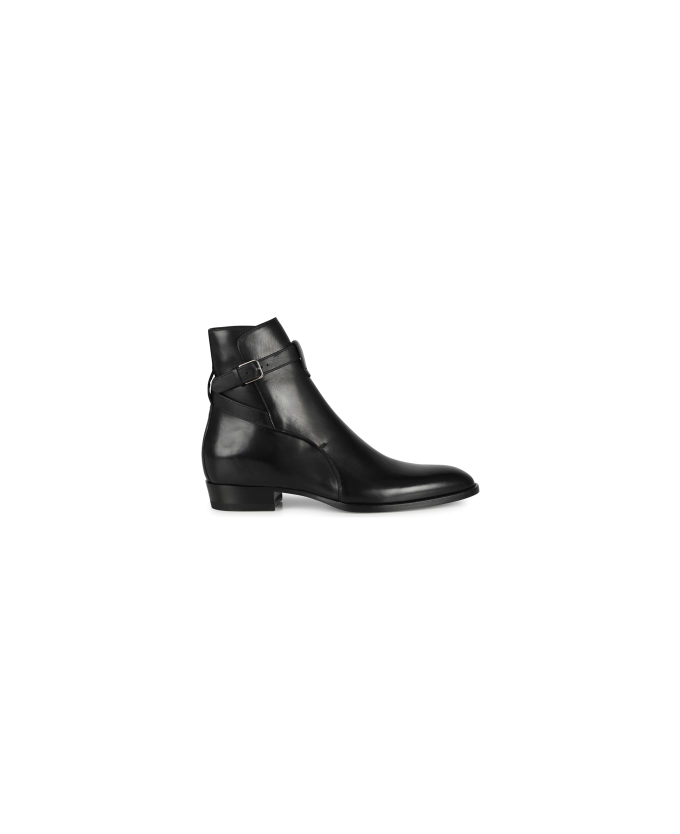 Saint Laurent Wyatt Jodhpur Leather Ankle Boots - Black