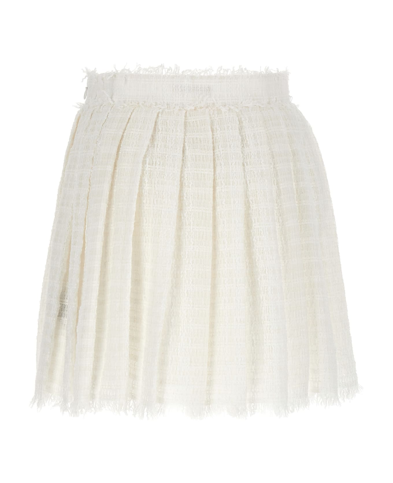 Balmain Tweed Skater Skirt - White スカート