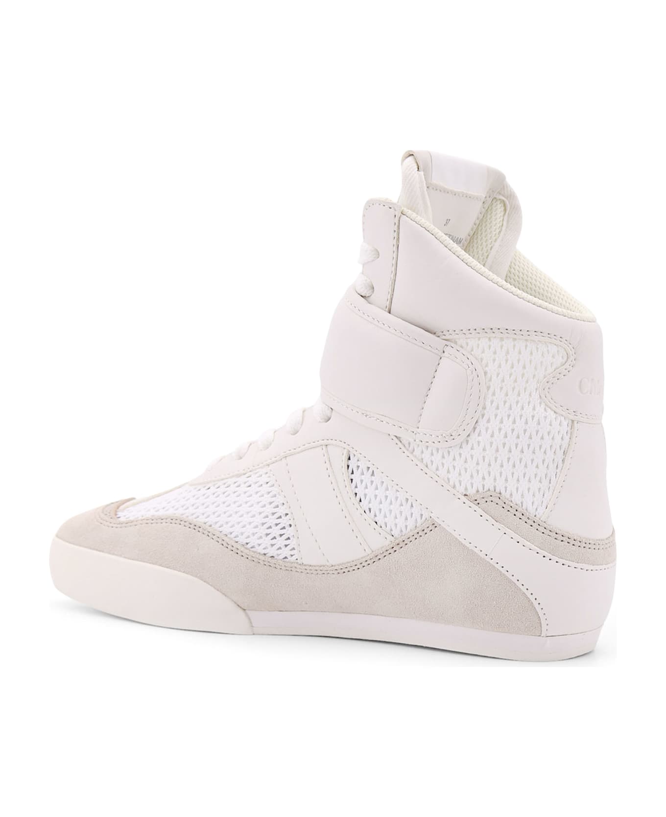 Chloé Kick Recycled Mesh, Leather And Suede - White