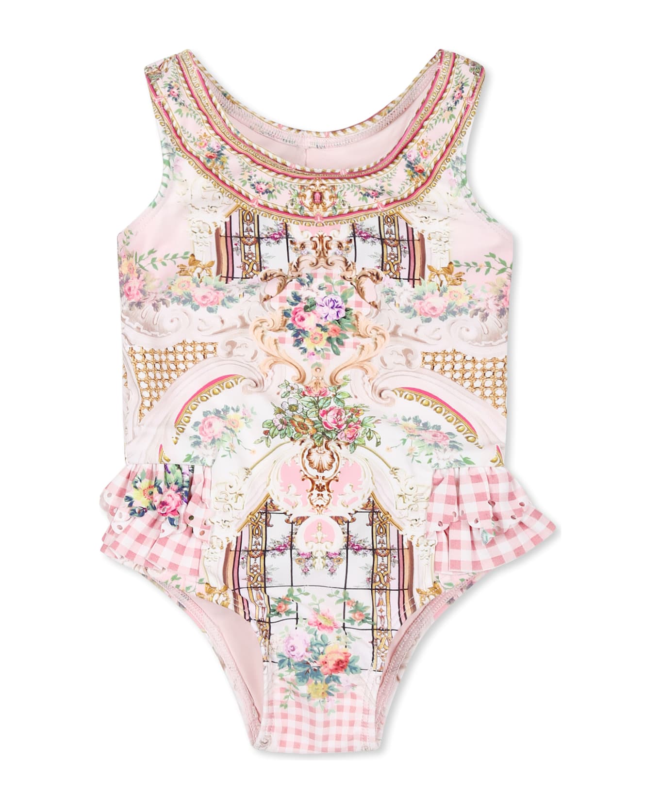 Camilla Pink Swimsuit For Baby Girl With Floral Print - Pink