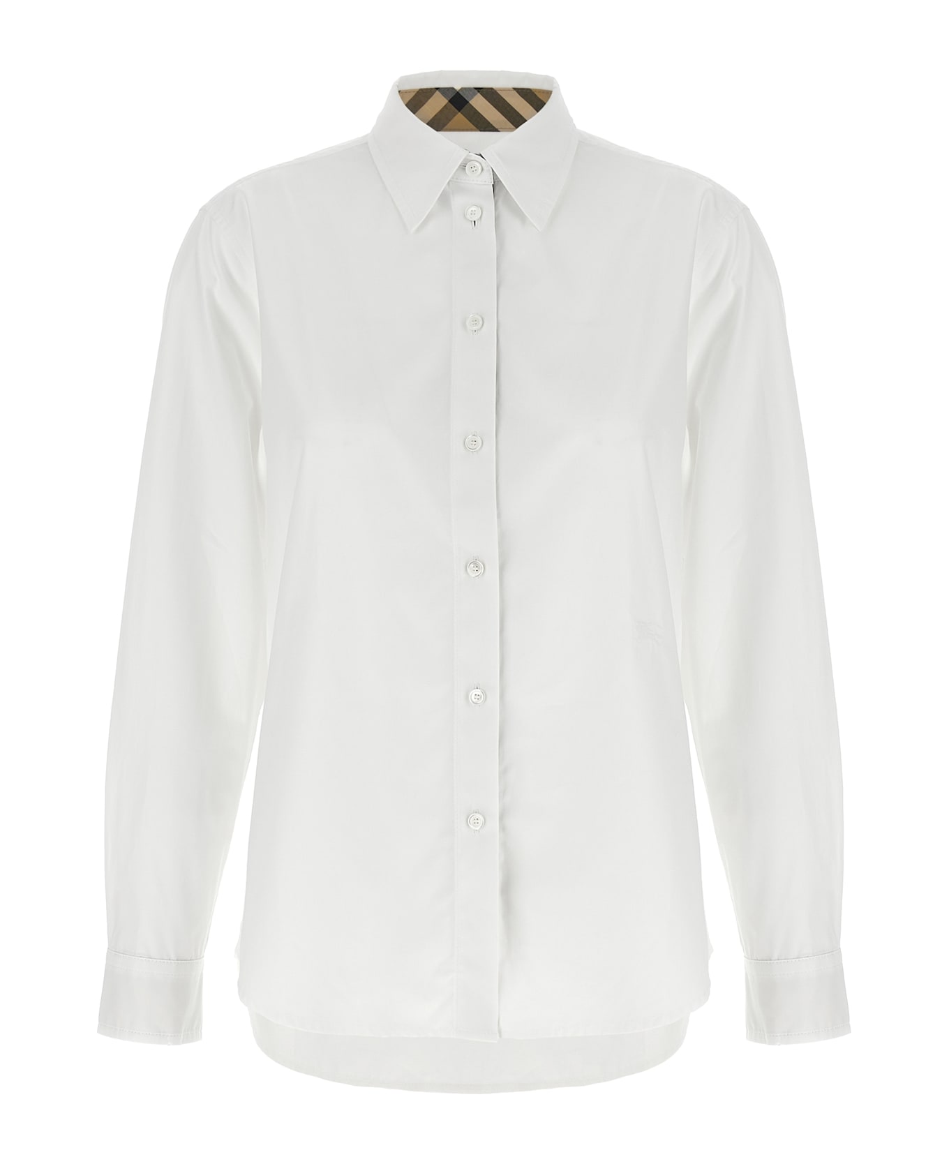 Burberry Check Insert Shirt - White