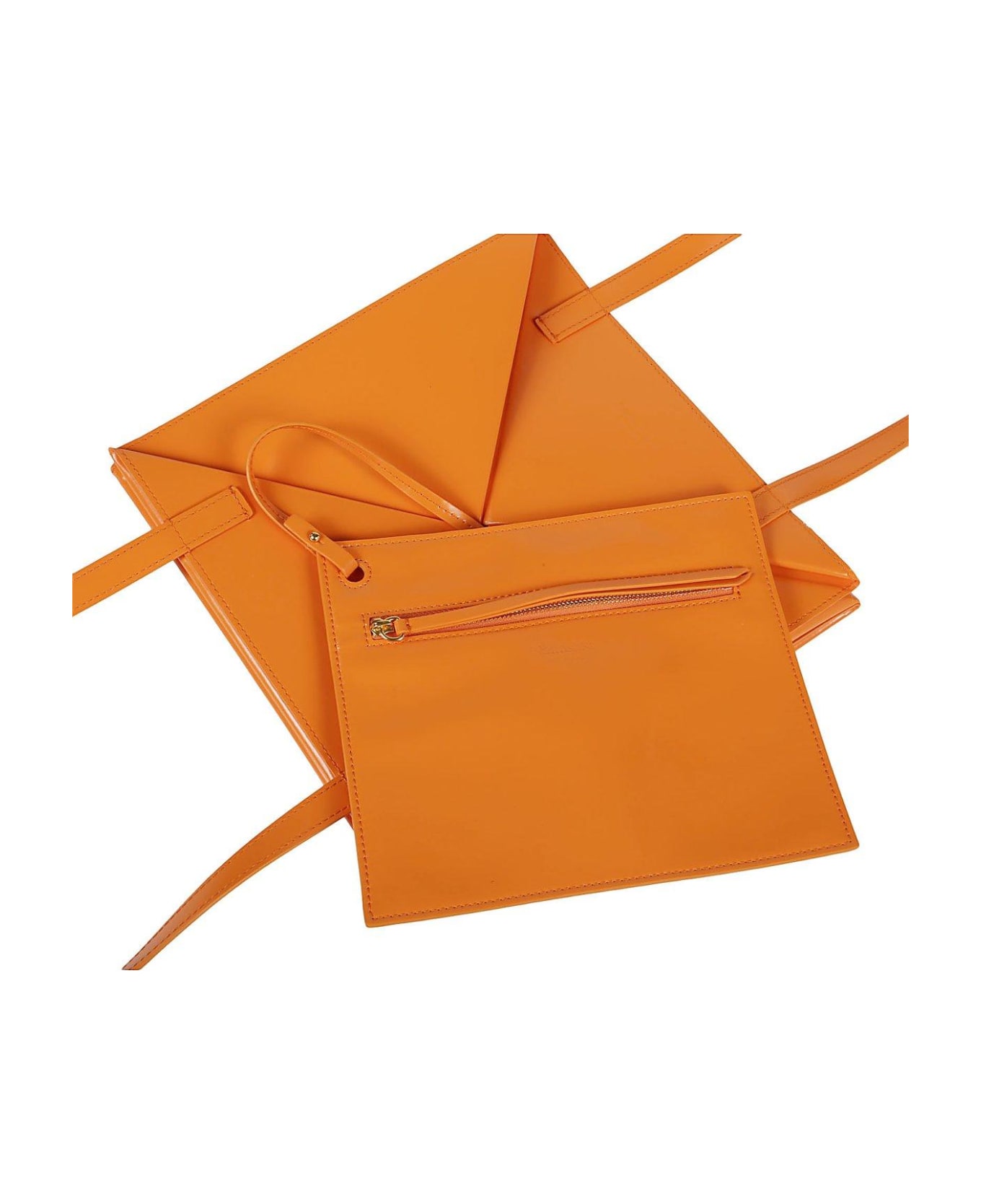 Nanushka Logo Embossed Folded Tote Bag - ORANGE