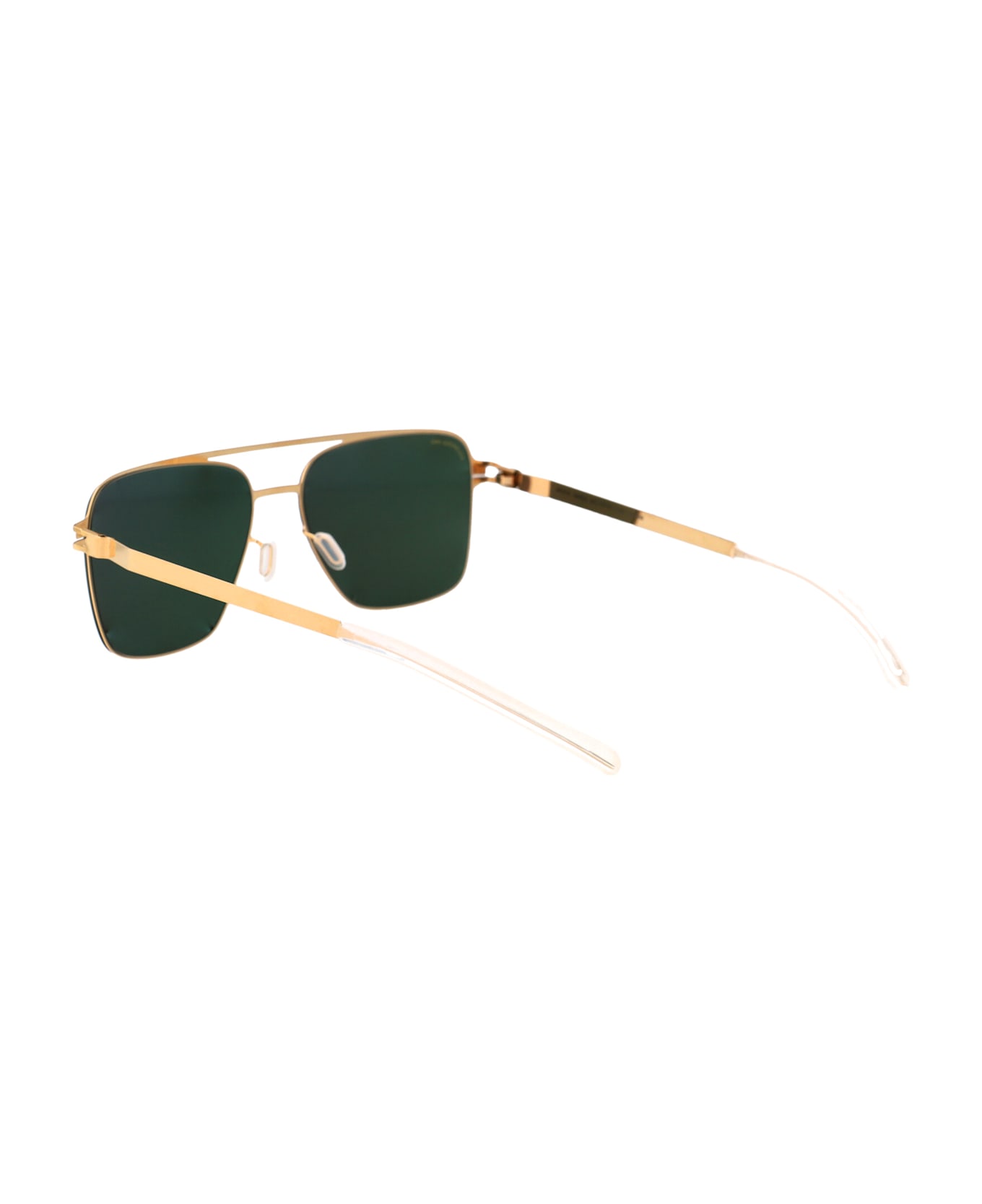 Mykita Bernie Sunglasses - 056 Gold/Black Polarized Pro Green 15