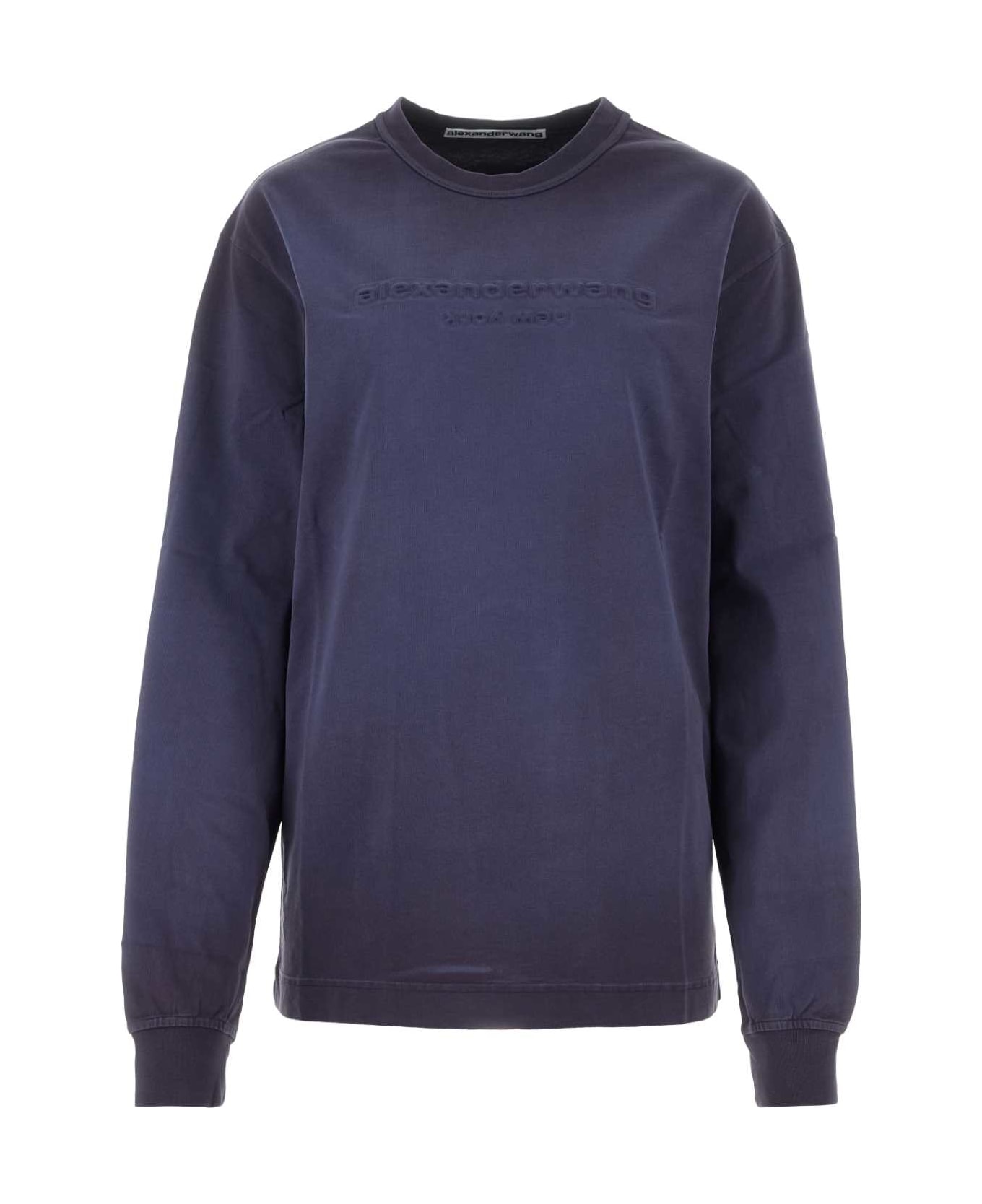 Alexander Wang Navy Blue Cotton Oversize T-shirt - GRAPENAVY