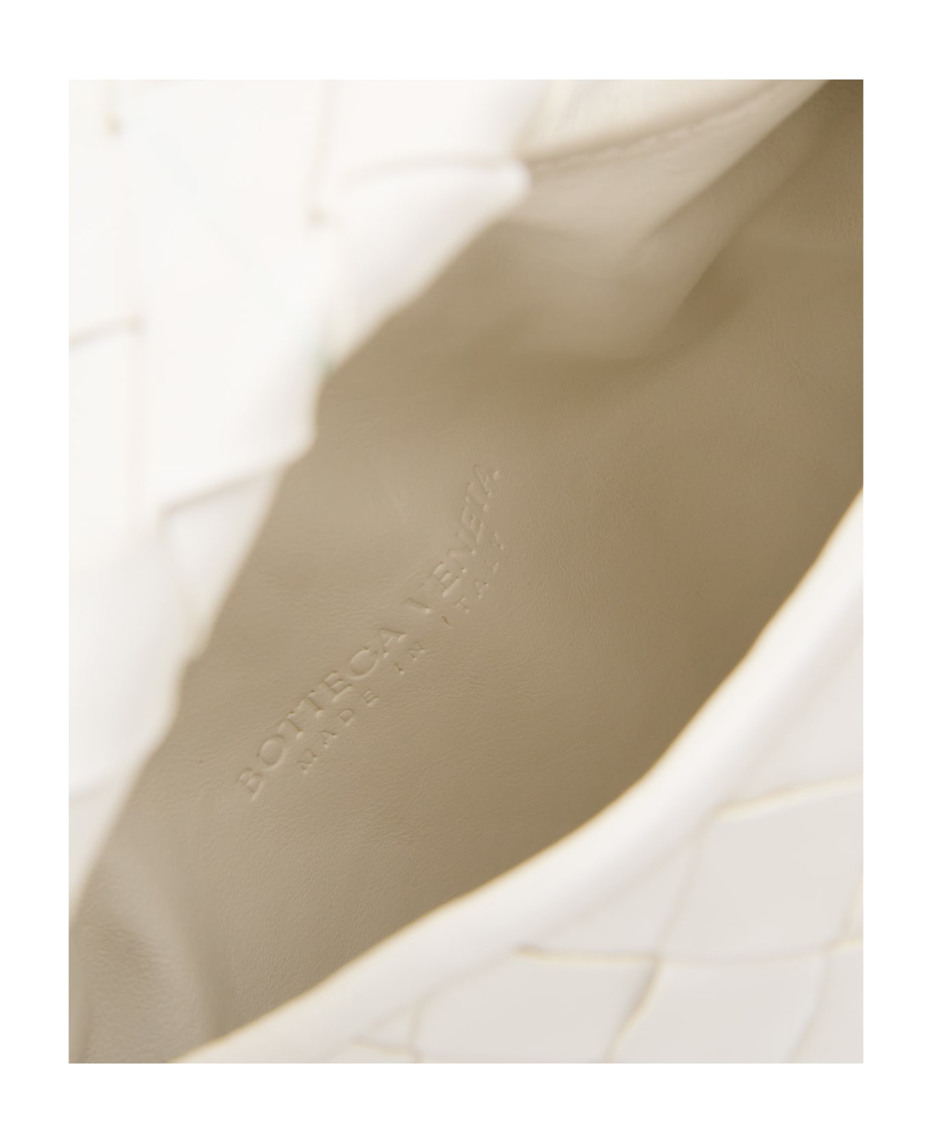 Bottega Veneta Mini Hop Hobo Leather Shoulder Bag - White