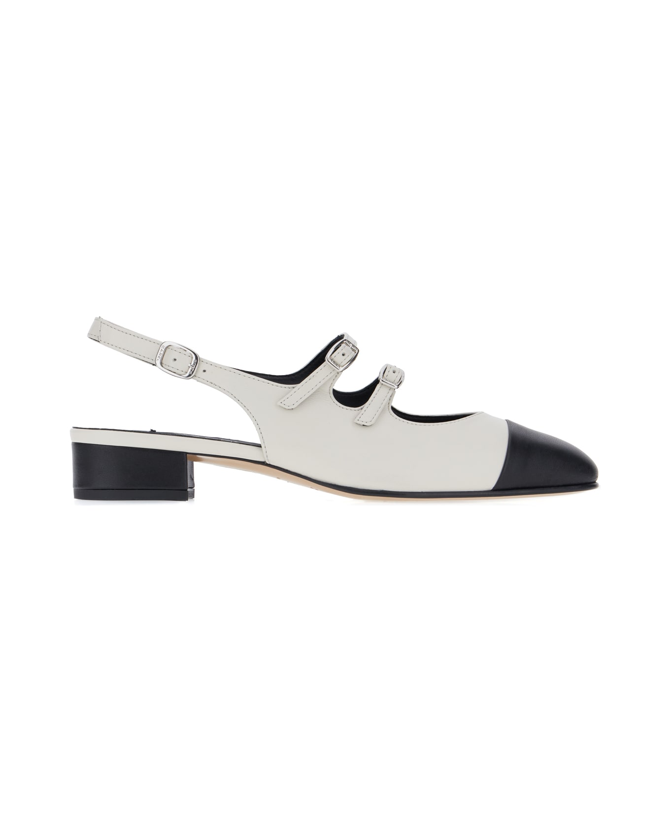 Carel Two-tone Nappa Leather Abricot Pumps - BIBEIGE