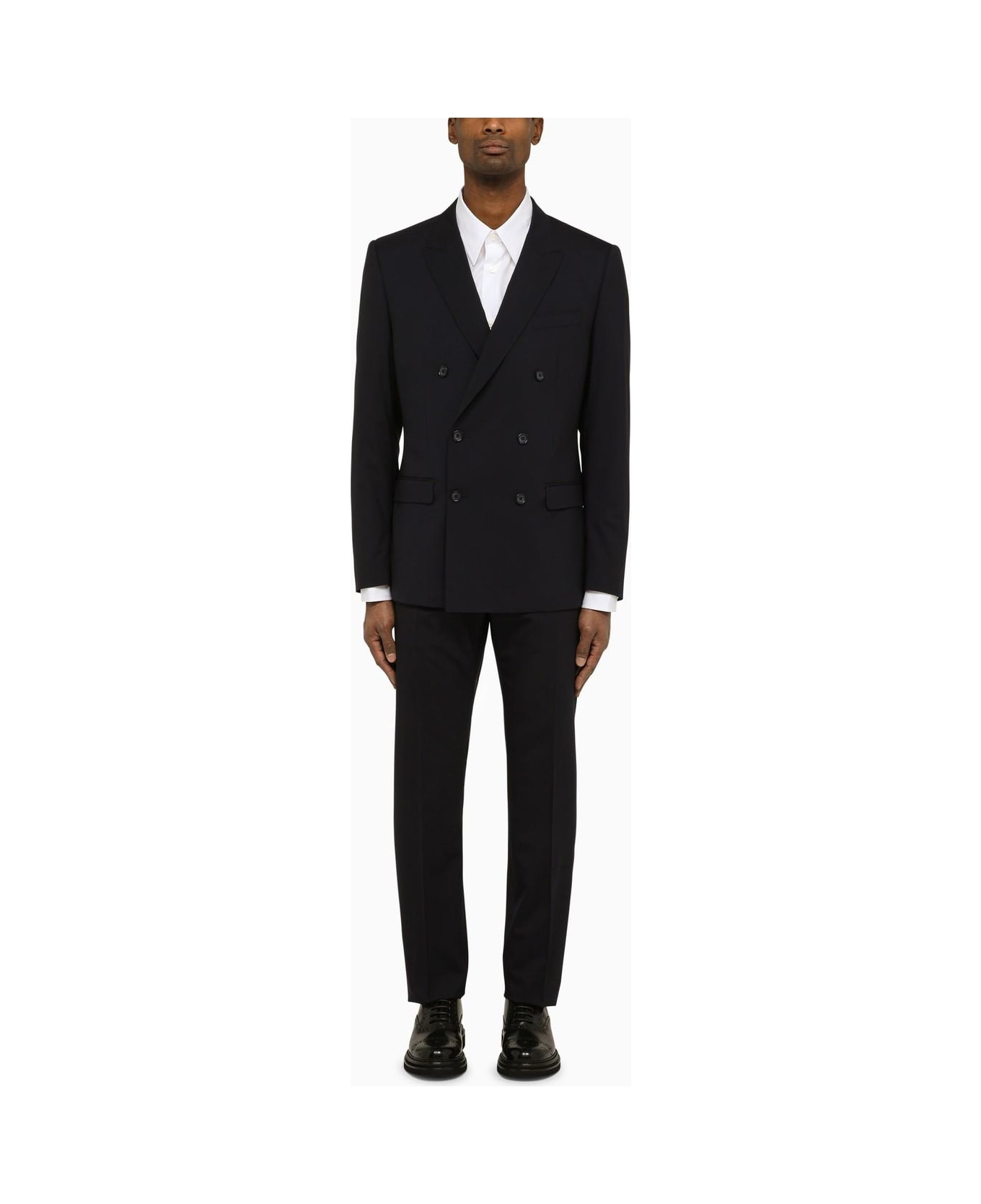 Dolce & Gabbana Dark Blue Wool Double-breasted Suit