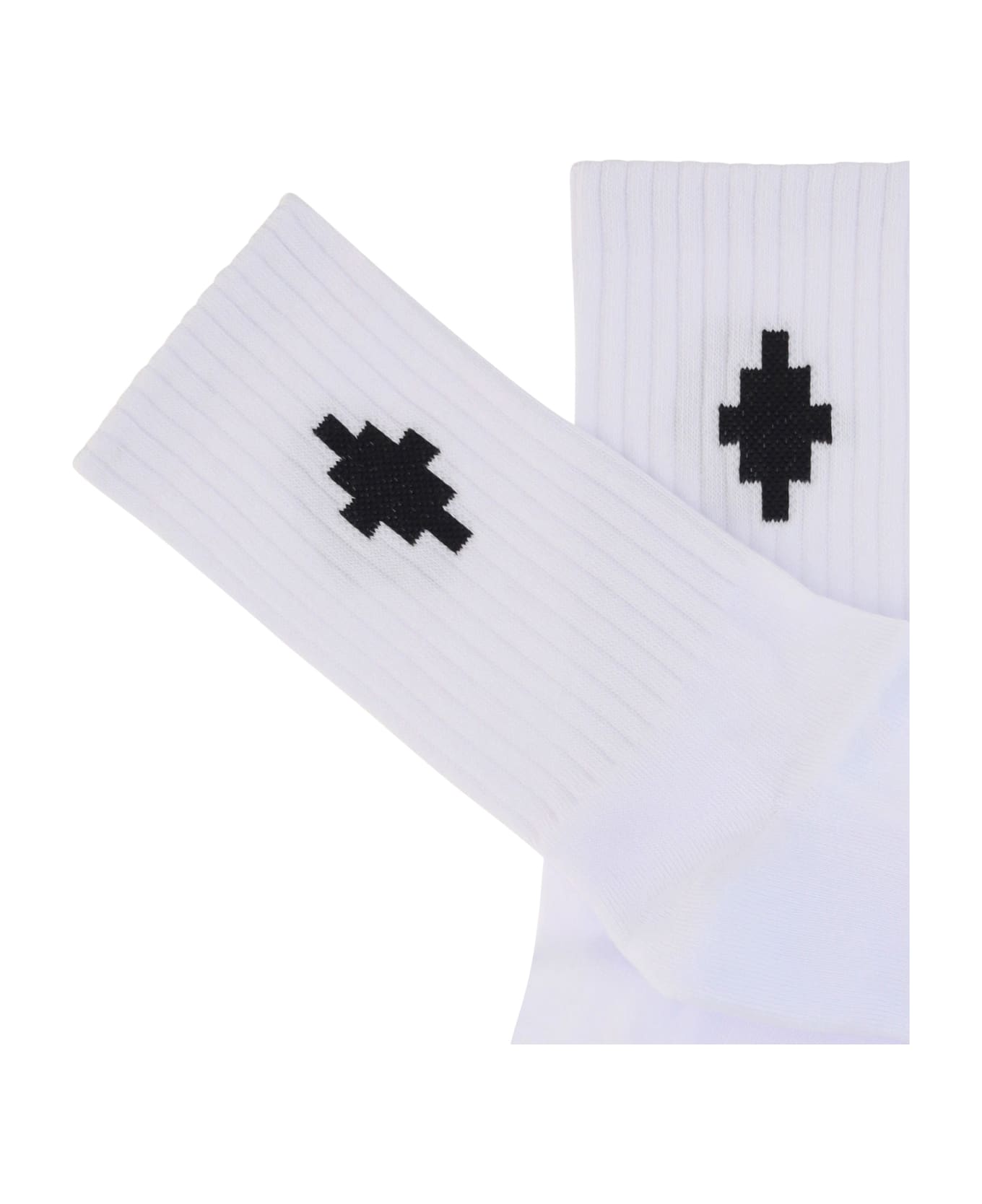 Marcelo Burlon Socks With Cross - White Black