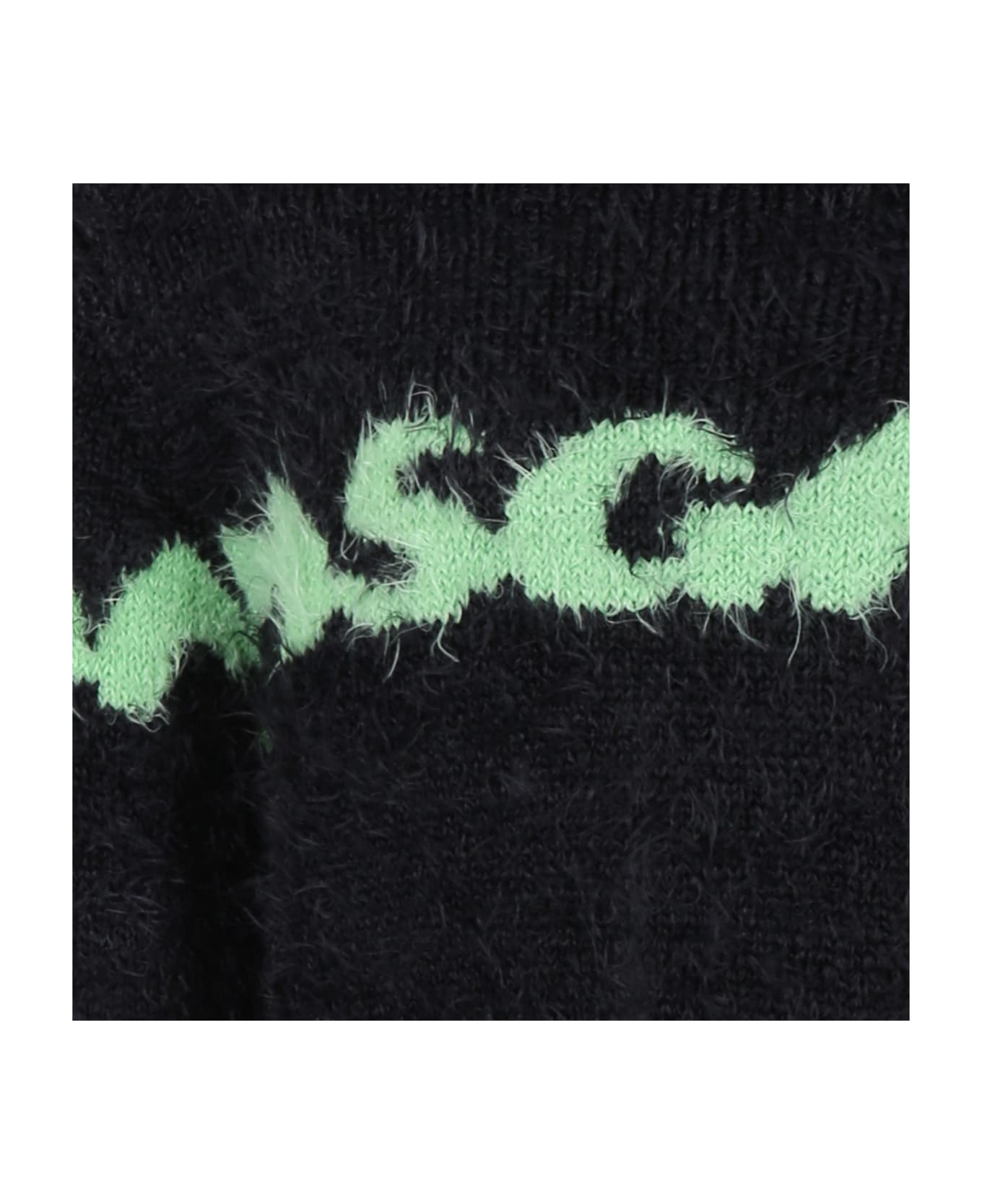MSGM Black Sweater For Girl With Logo - Black